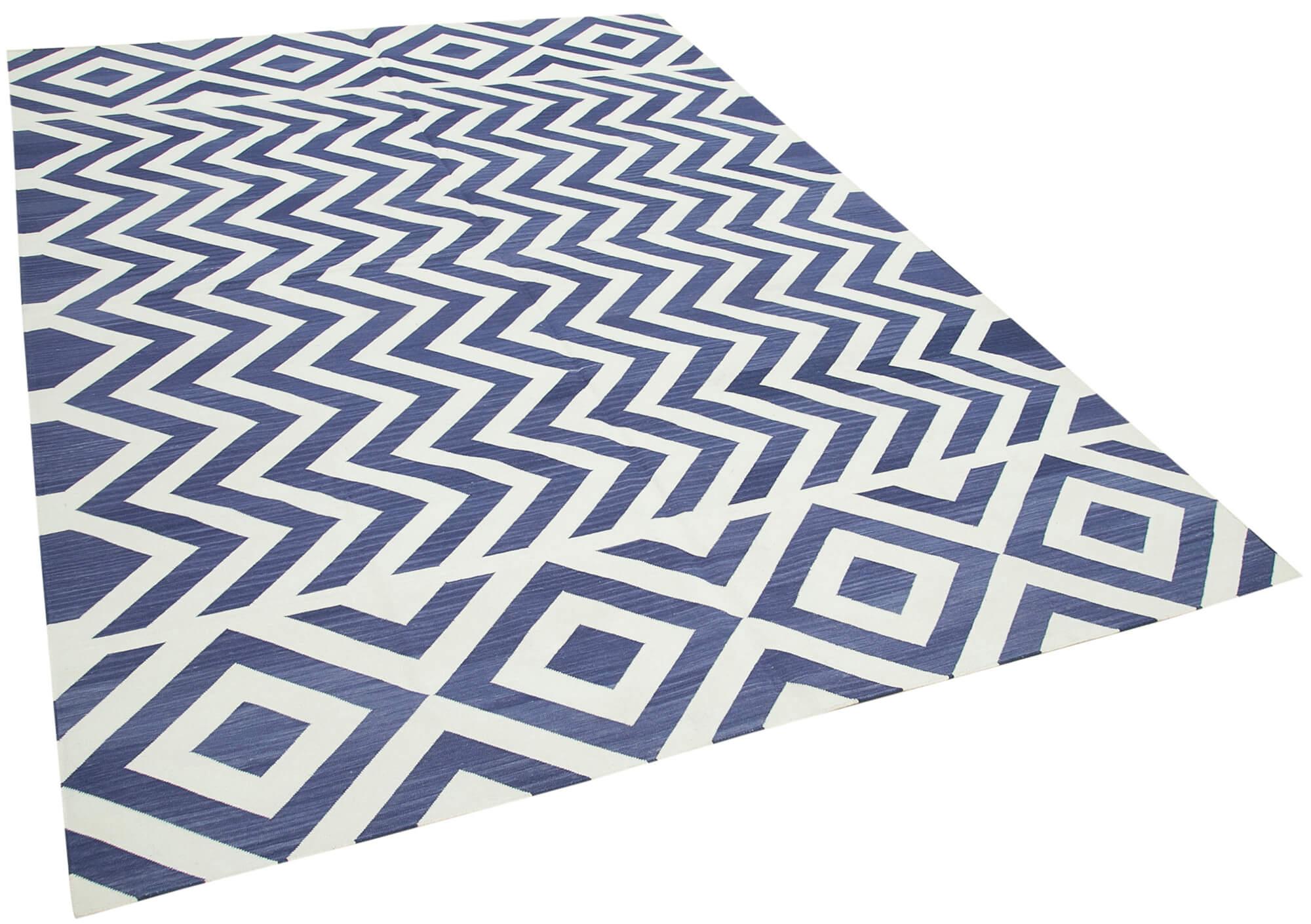 6 x 9 Blue Dhurrie Rug - 2795