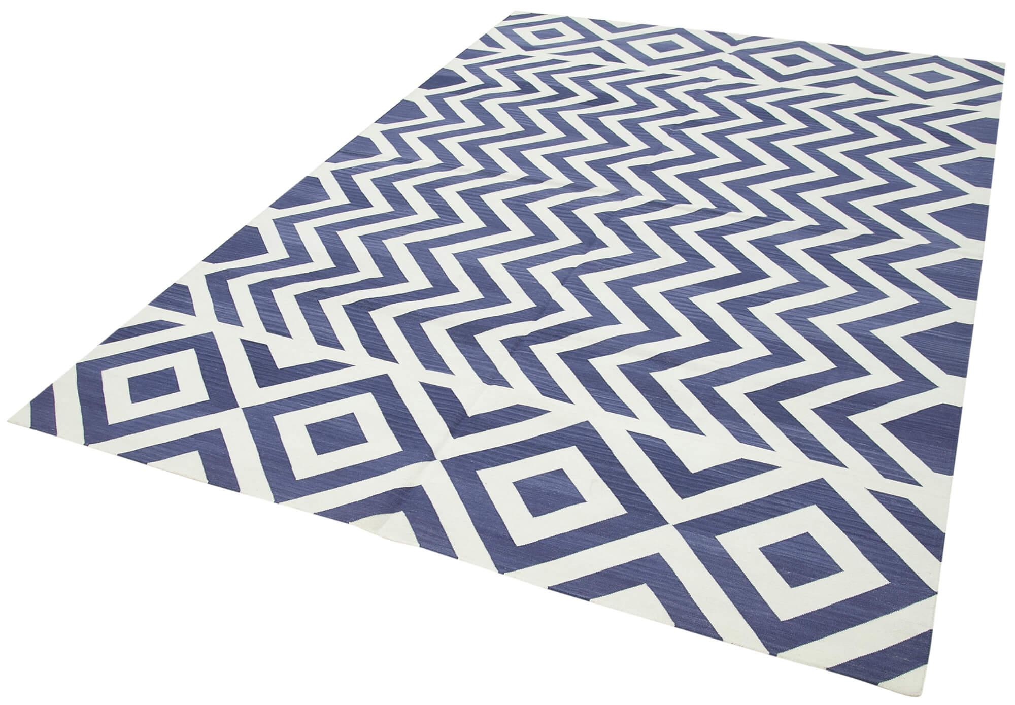 6 x 9 Blue Dhurrie Rug - 2795