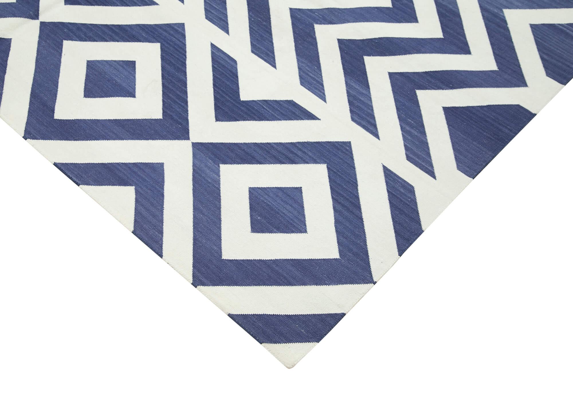 6 x 9 Blue Dhurrie Rug - 2795