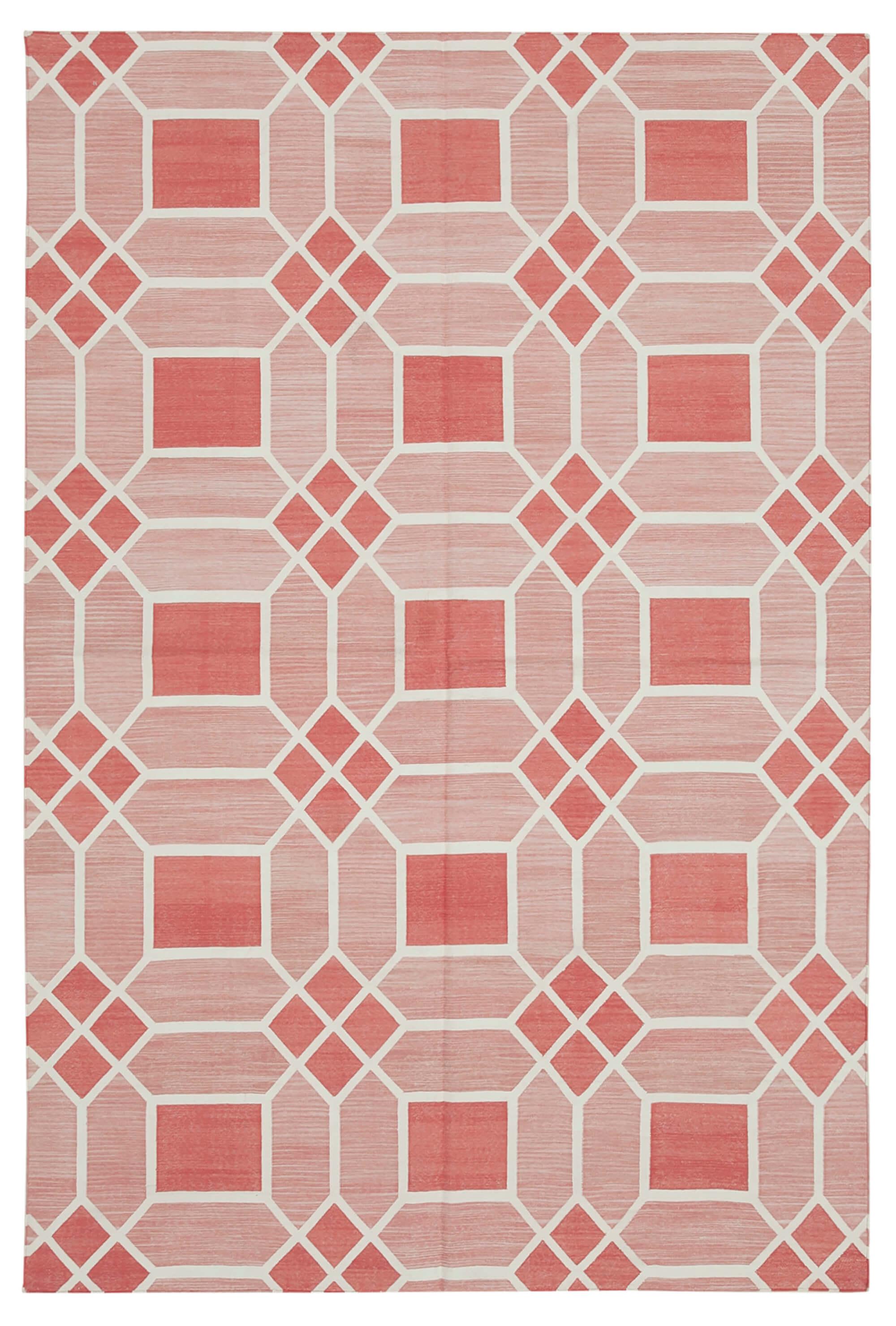 6 x 9 Red Dhurrie Rug - 2796