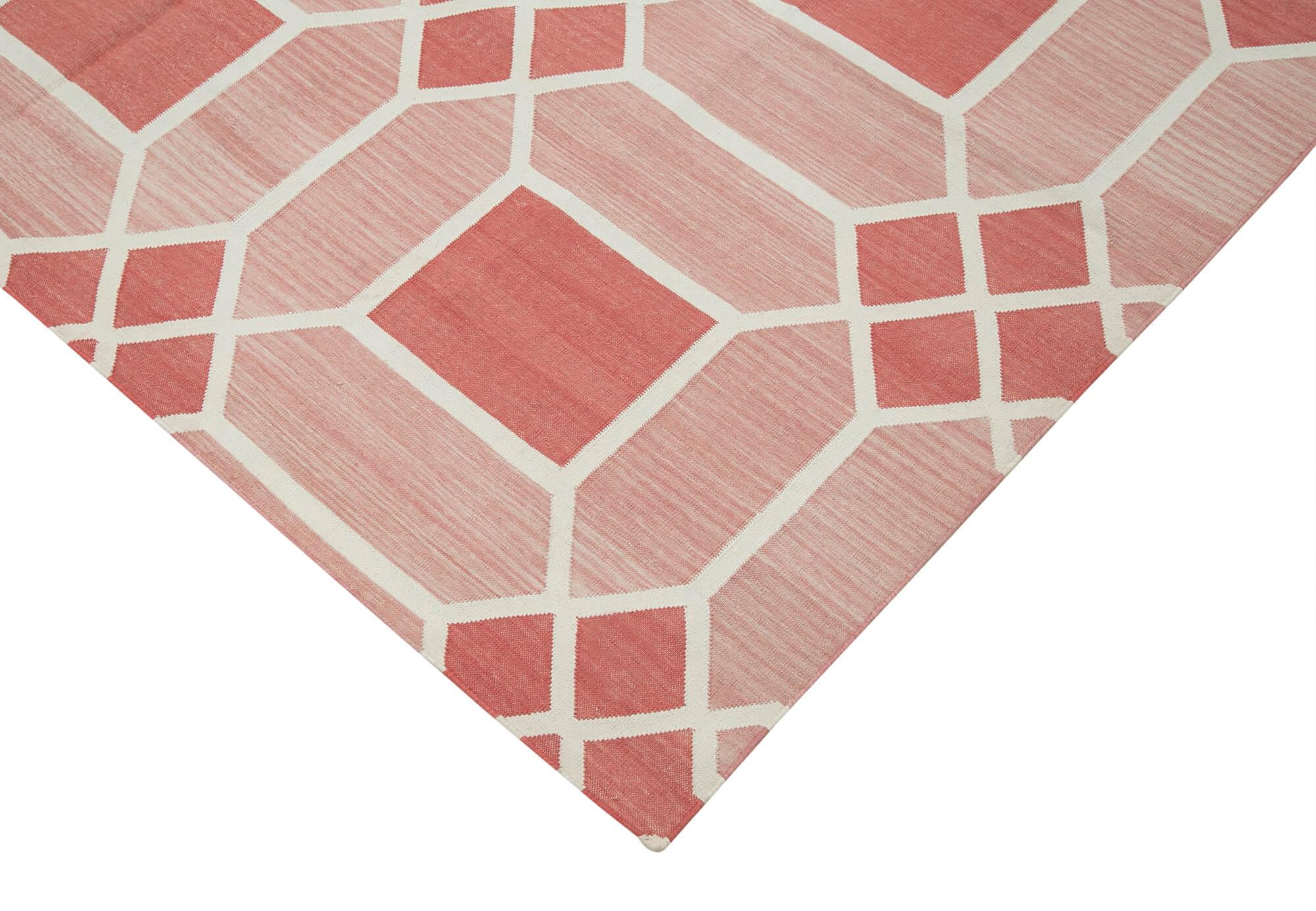 6 x 9 Red Dhurrie Rug - 2796