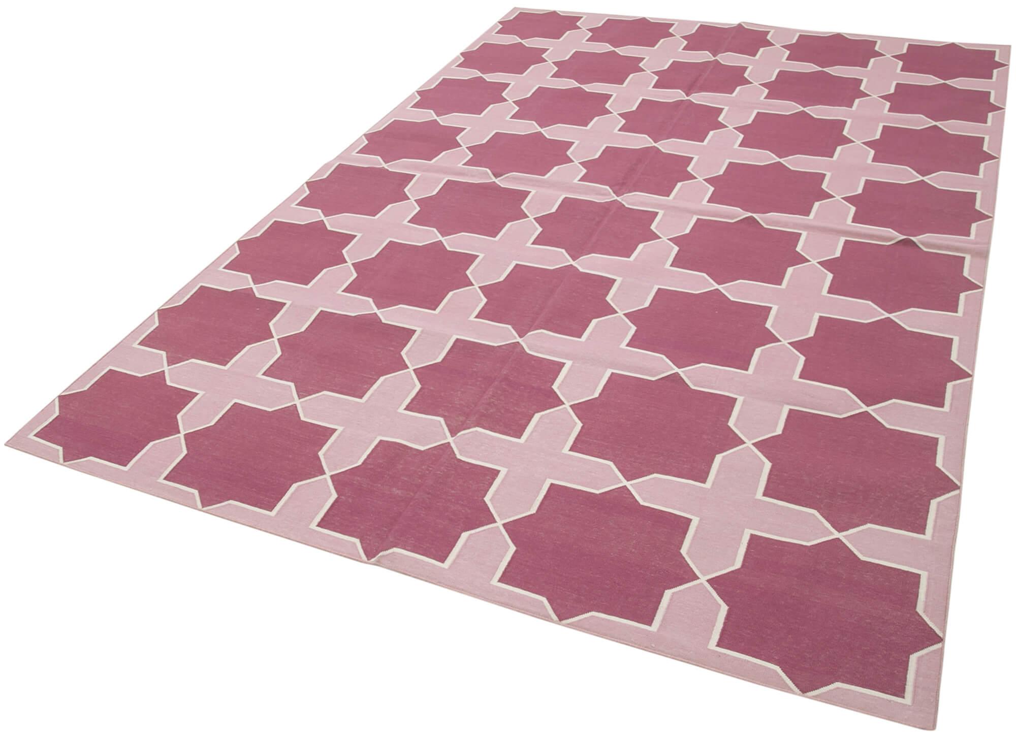 6 x 9 Purple Dhurrie Rug - 2797