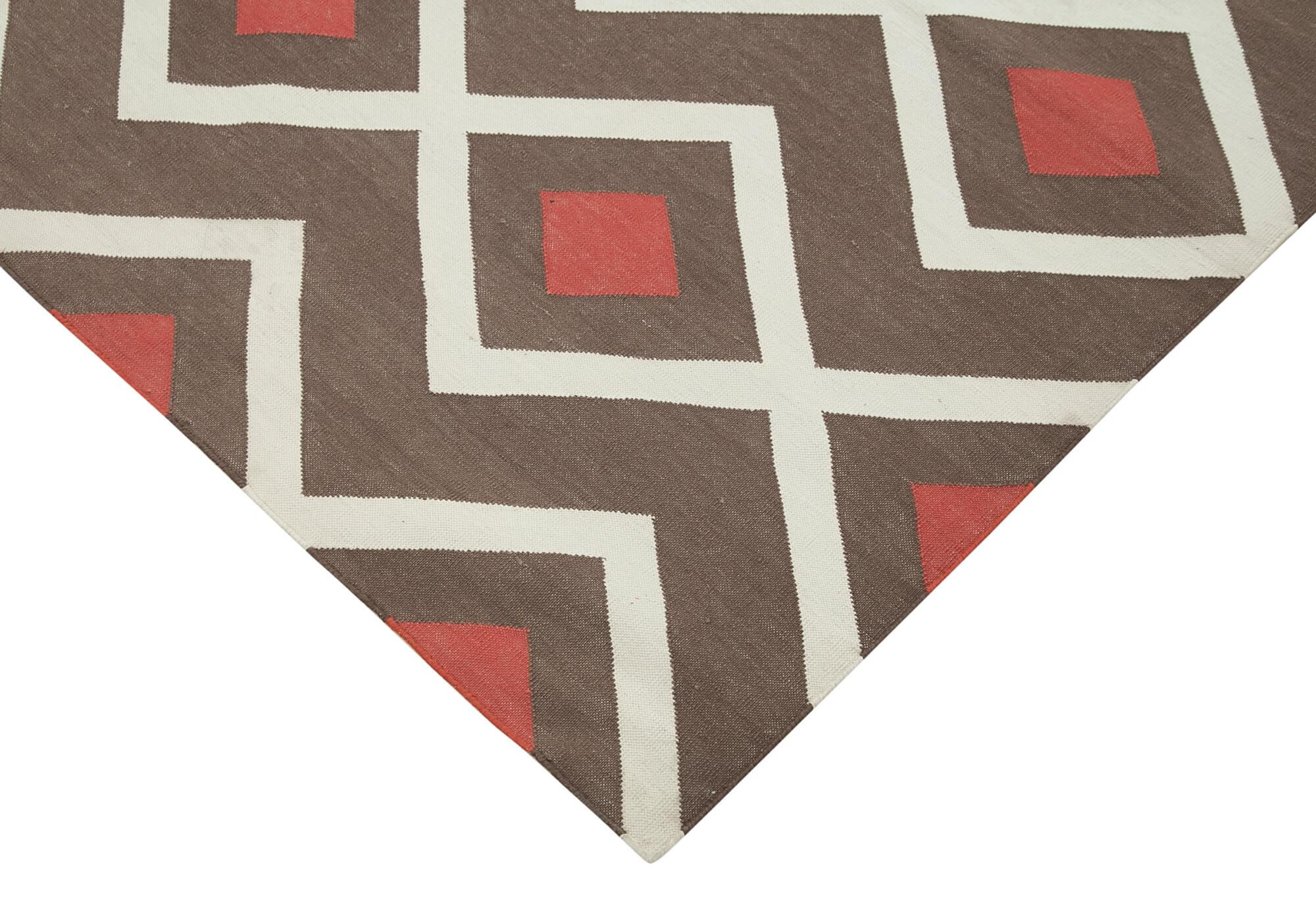 6 x 9 Brown Dhurrie Rug - 2798