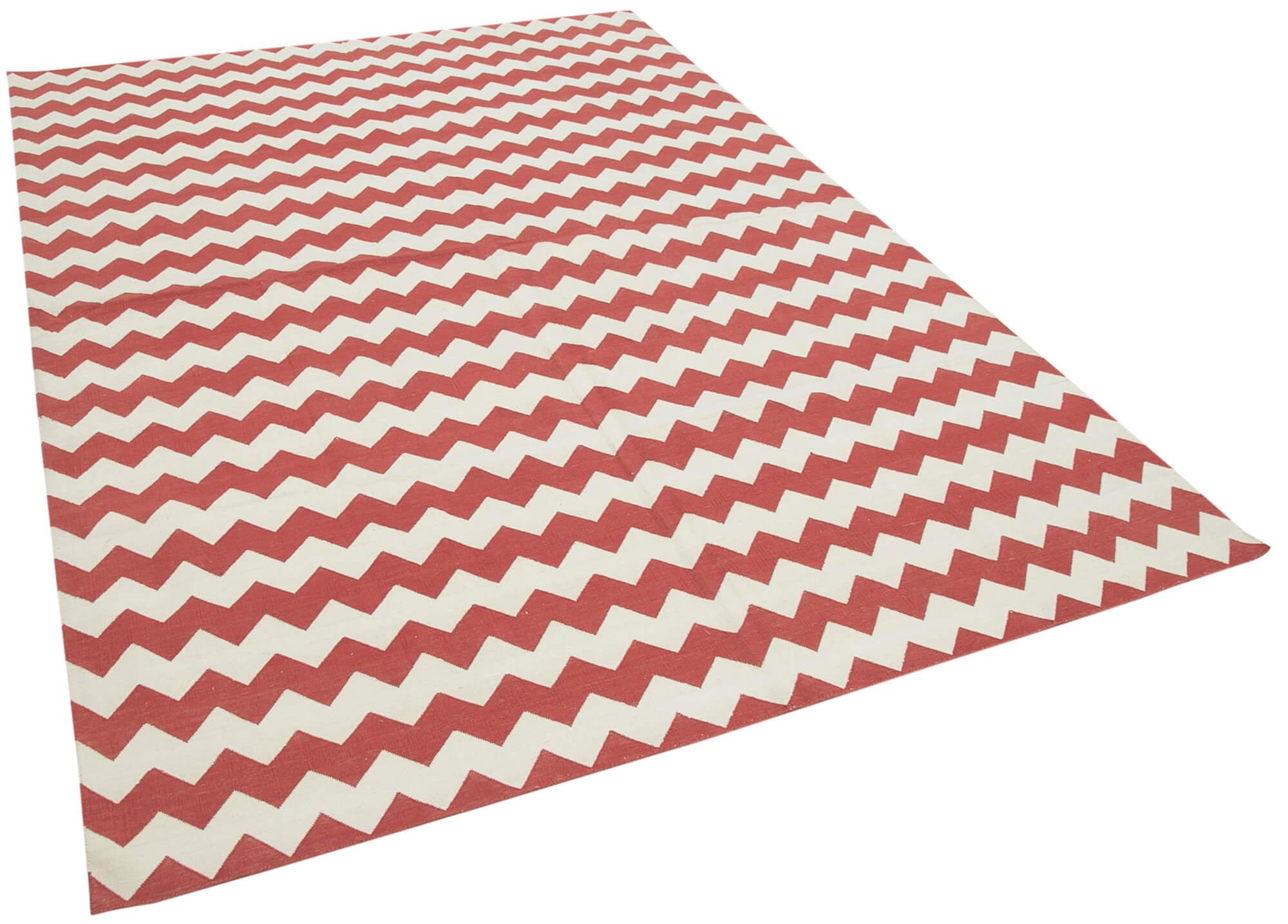 6 x 9 Red Dhurrie Rug - 2800