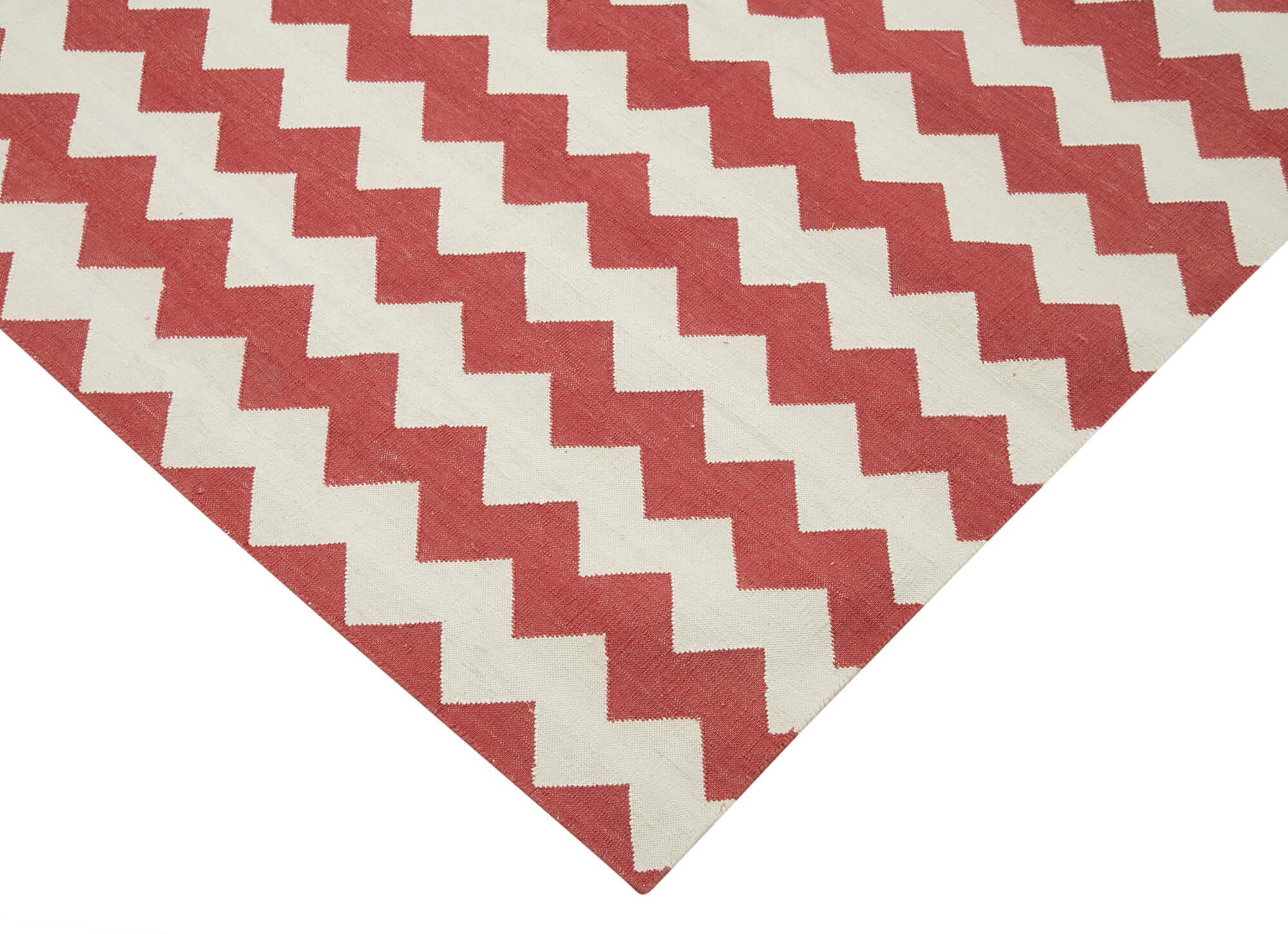 6 x 9 Red Dhurrie Rug - 2800