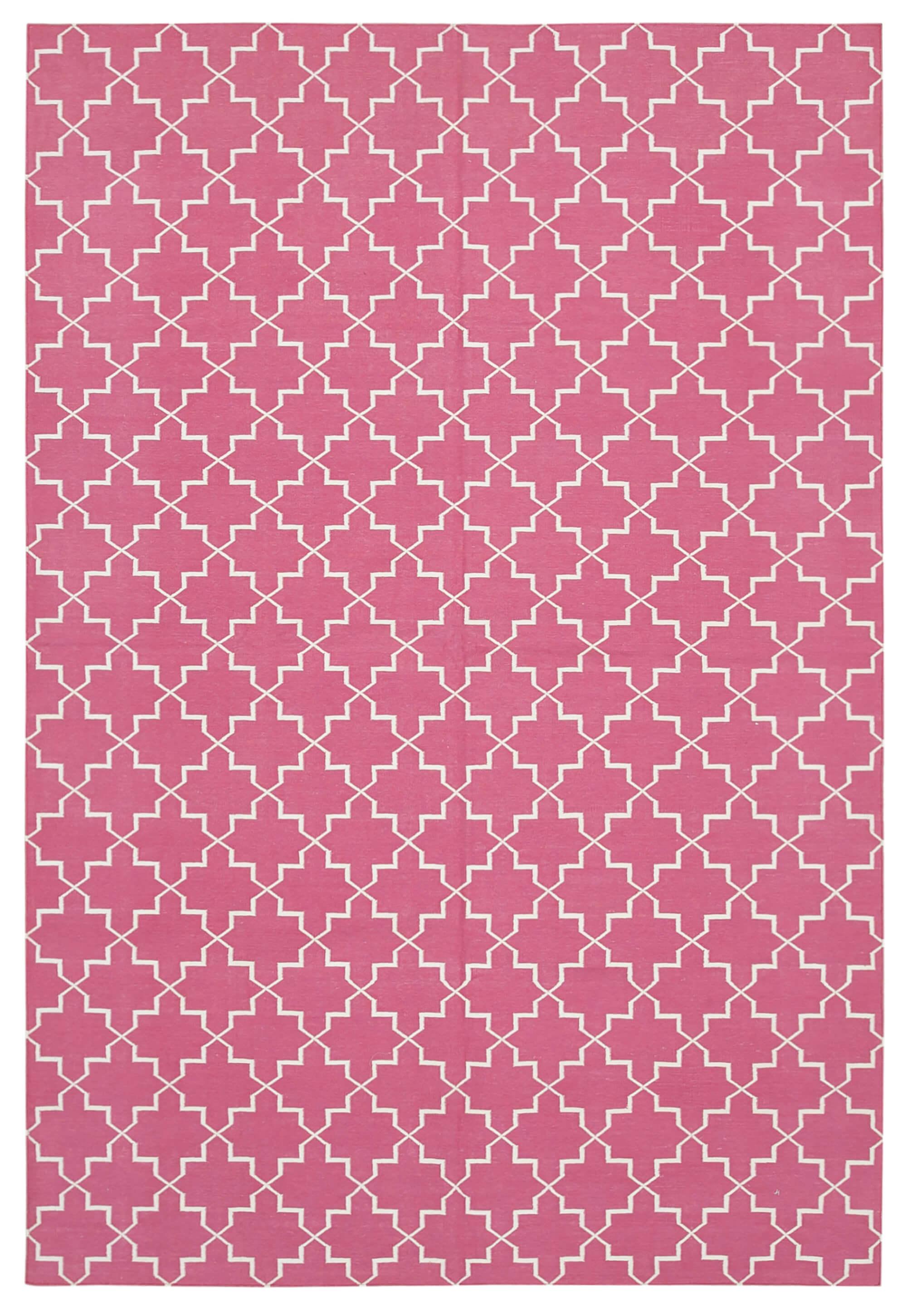 6 x 9 Pink Dhurrie Rug - 2802