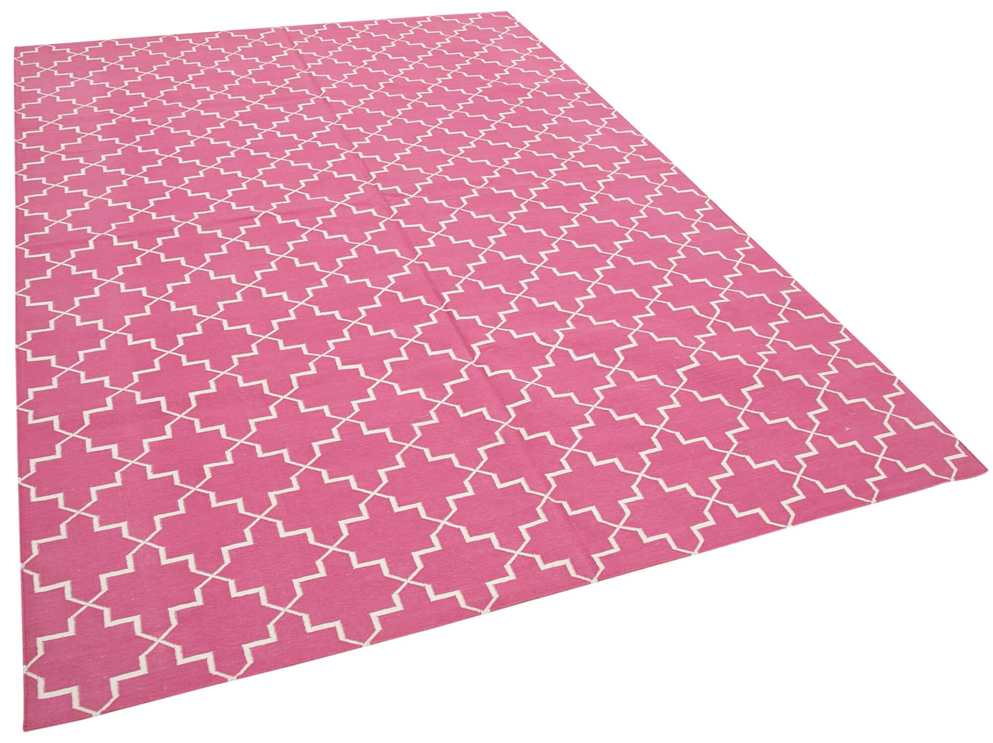 6 x 9 Pink Dhurrie Rug - 2802