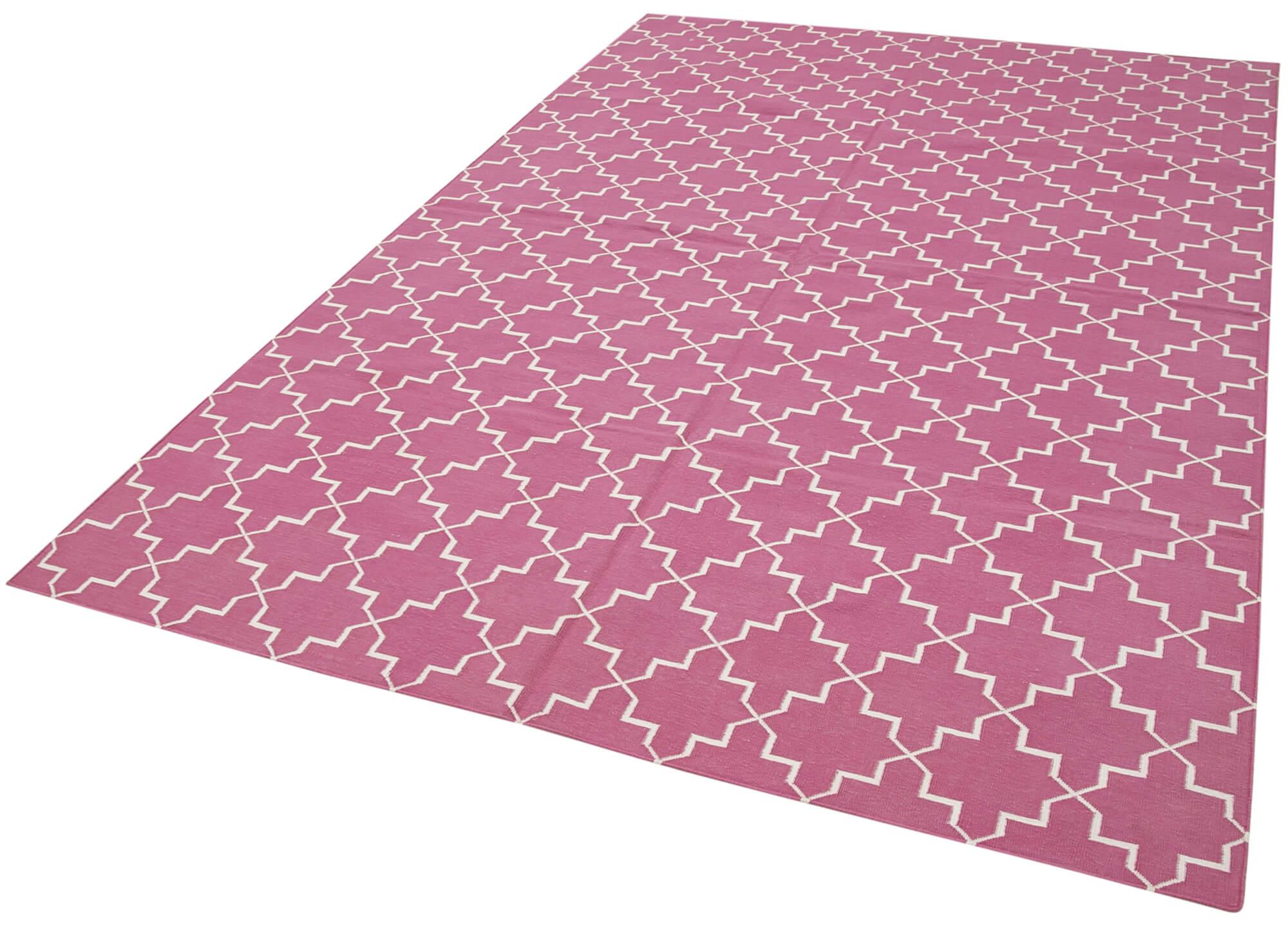 6 x 9 Pink Dhurrie Rug - 2802