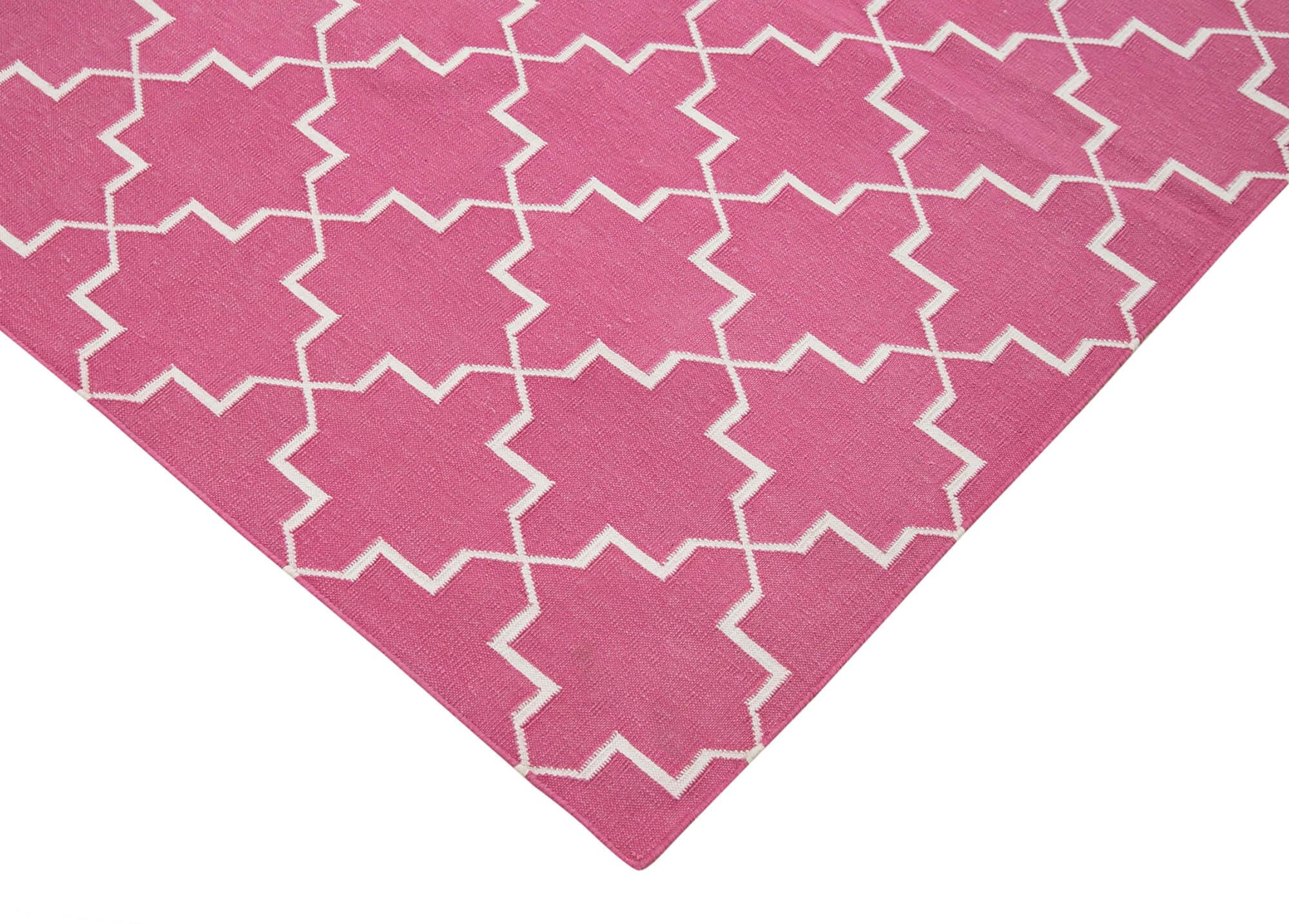 6 x 9 Pink Dhurrie Rug - 2802