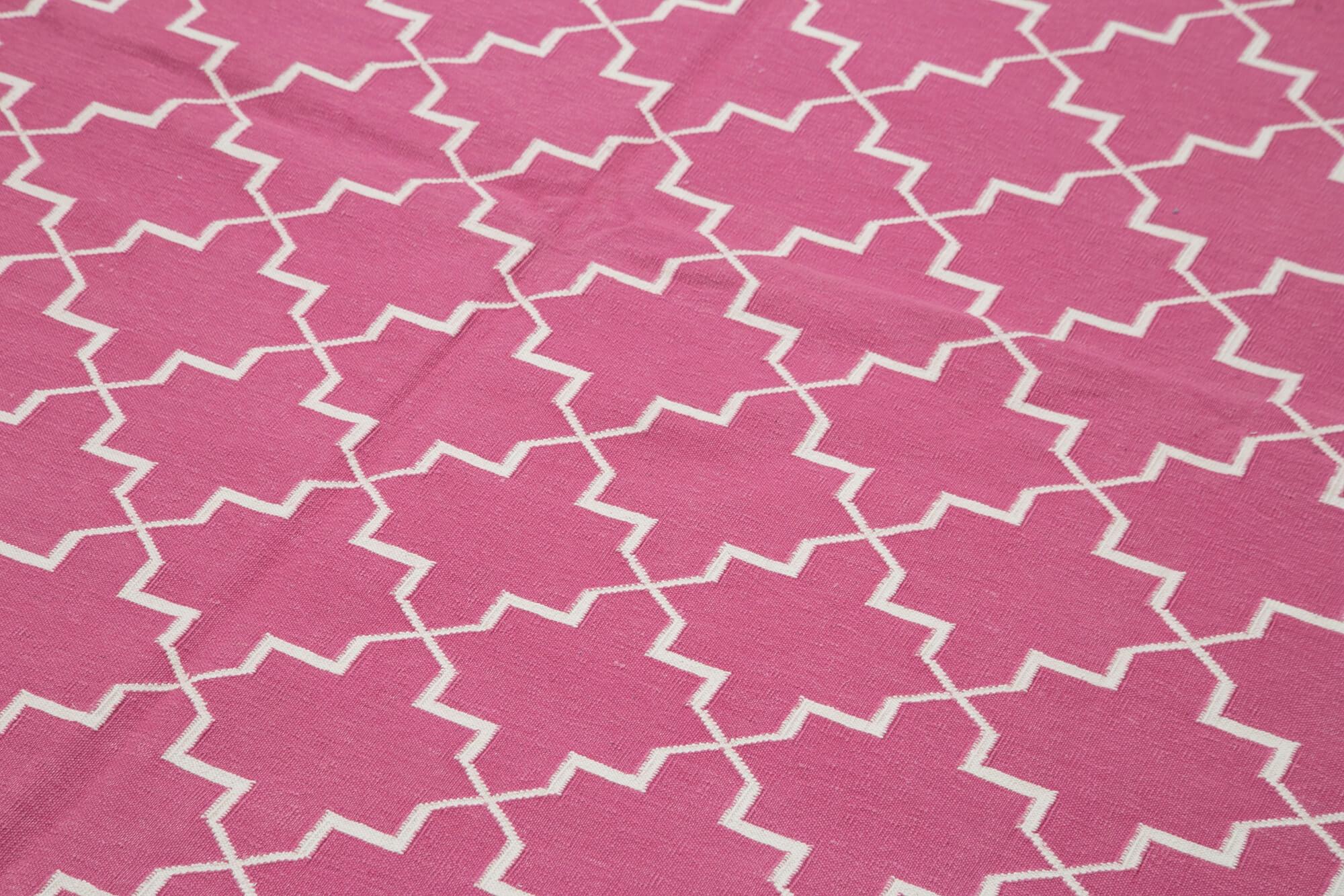 6 x 9 Pink Dhurrie Rug - 2802