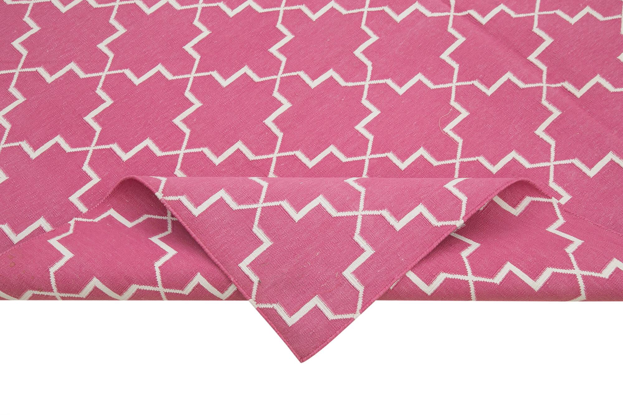 6 x 9 Pink Dhurrie Rug - 2802