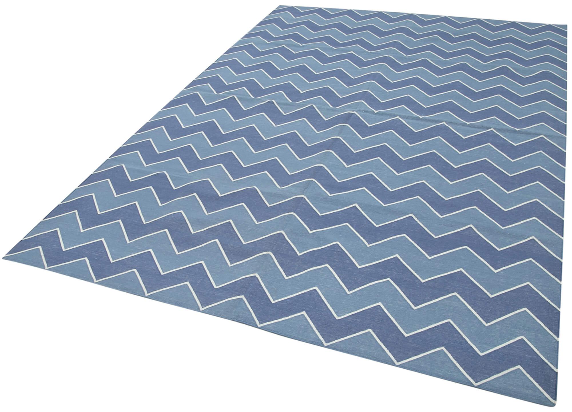 6 x 9 Blue Dhurrie Rug - 2803