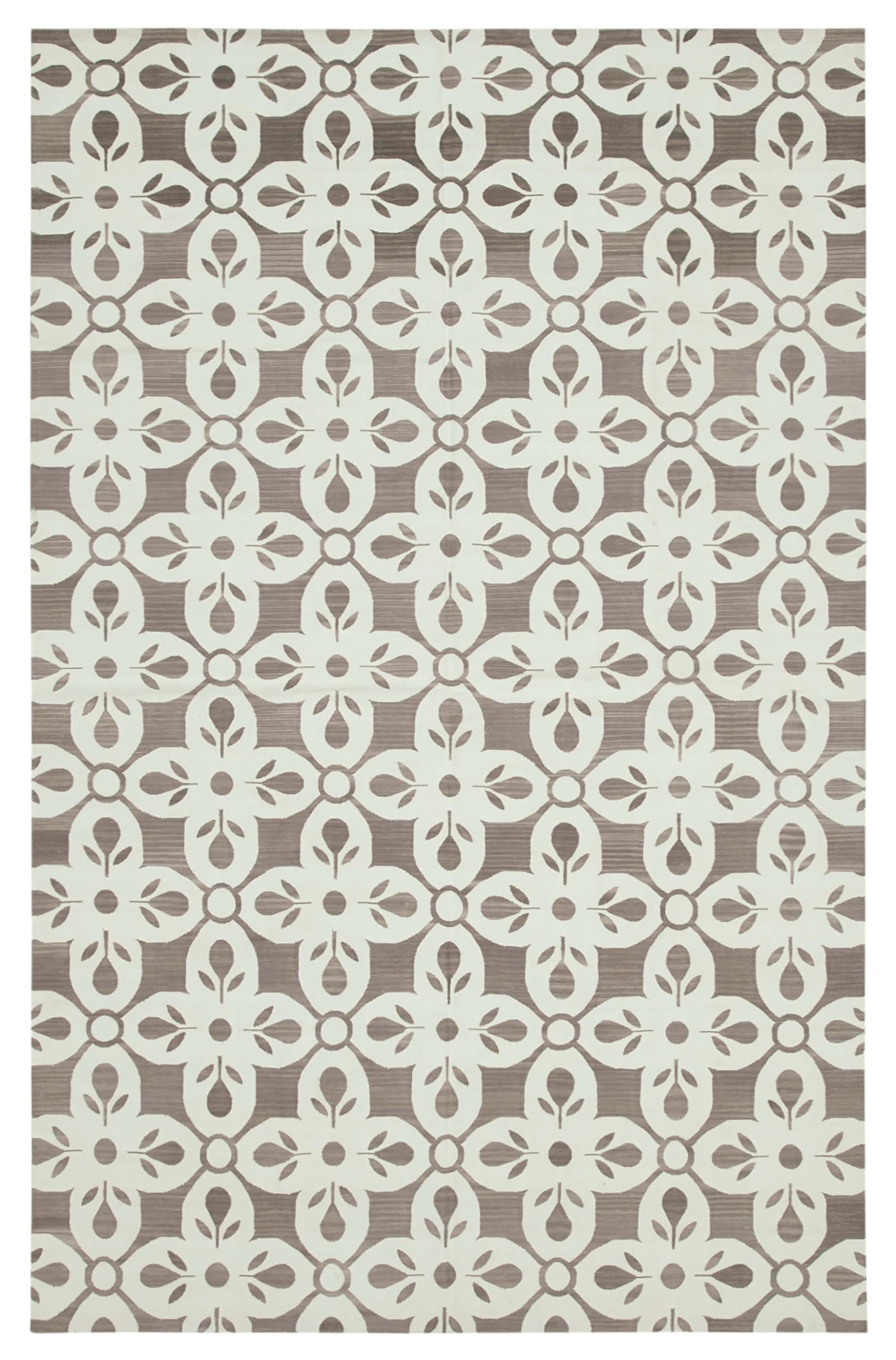 6 x 9 Grey Dhurrie Rug - 2805