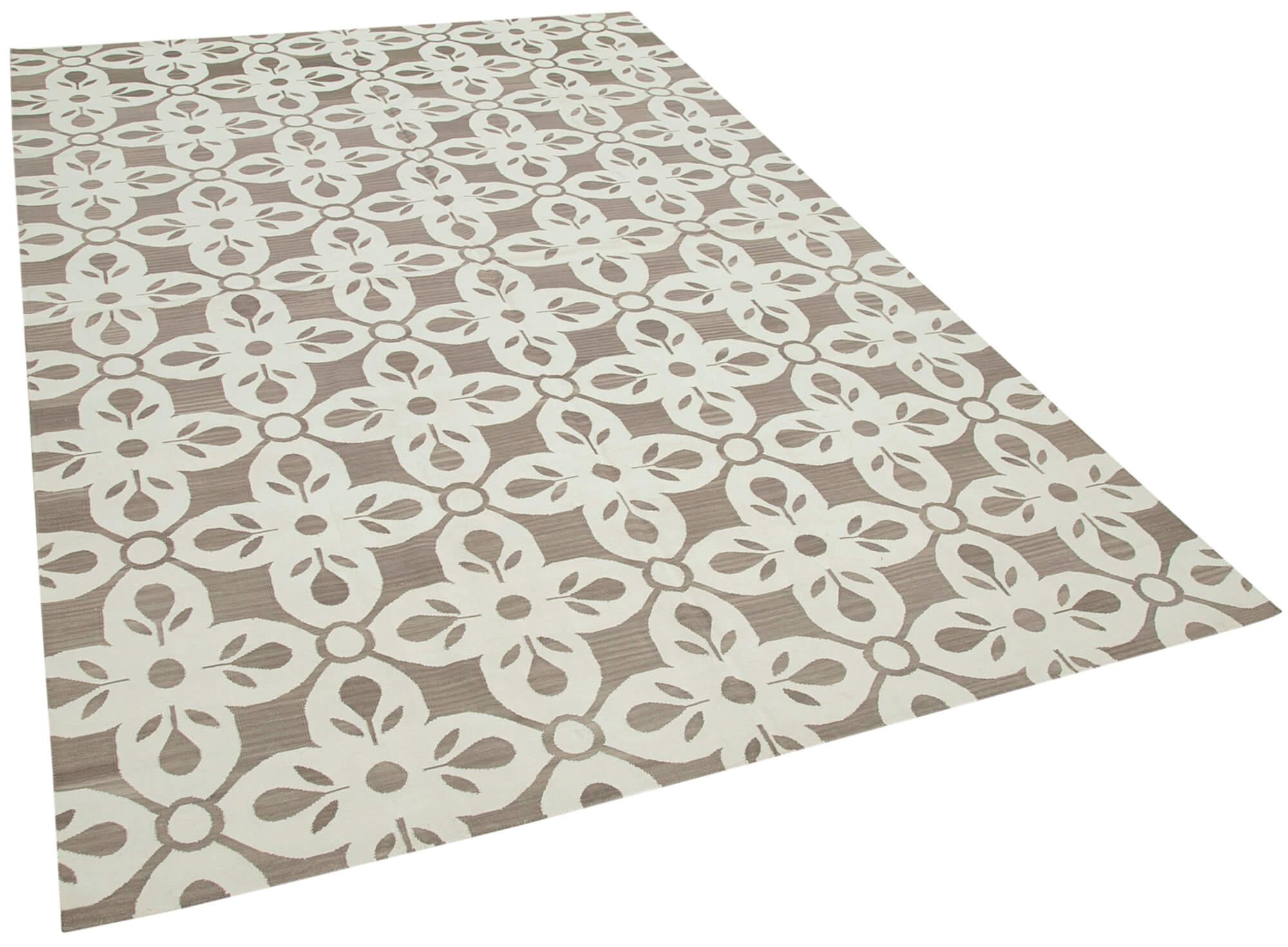 6 x 9 Grey Dhurrie Rug - 2805