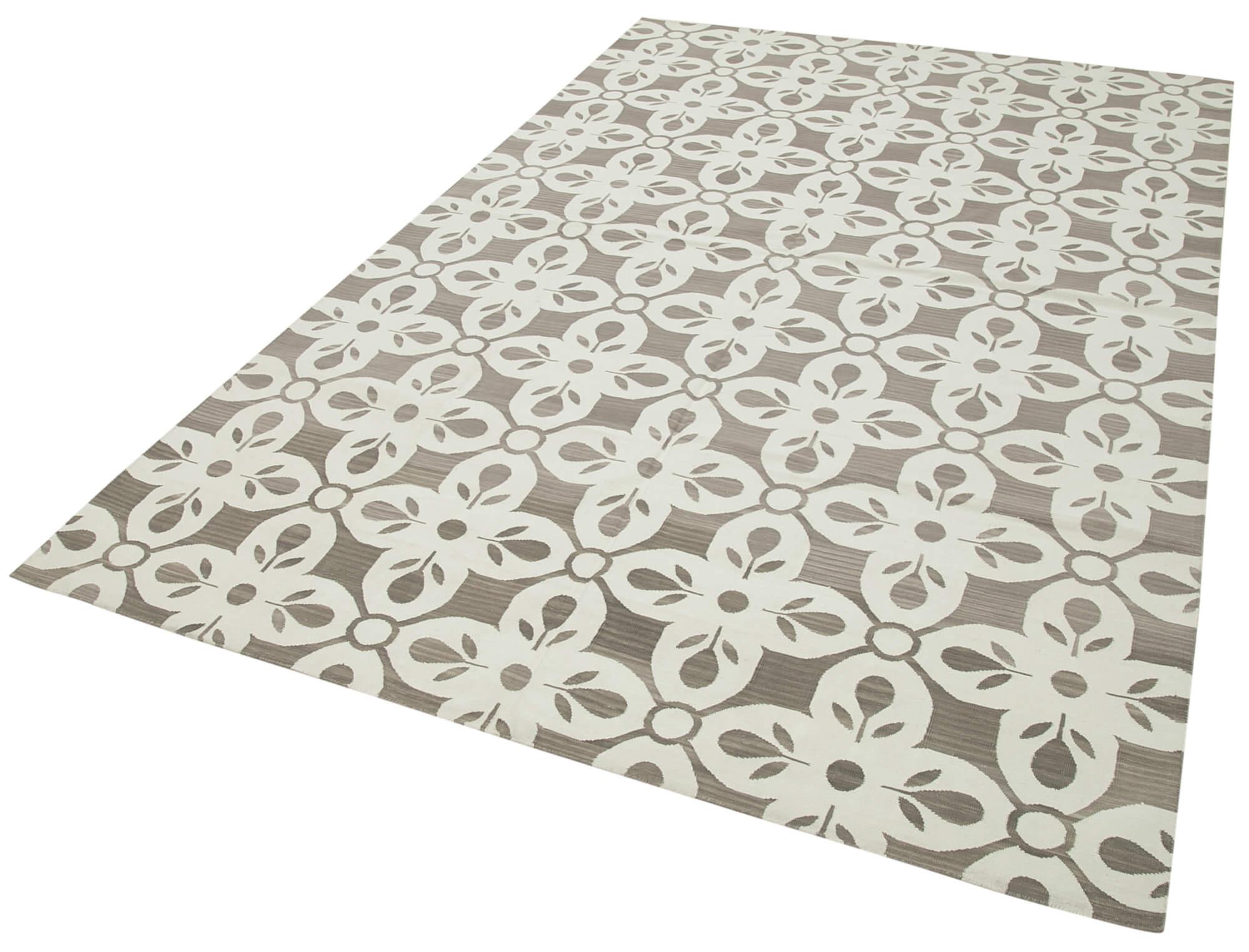 6 x 9 Grey Dhurrie Rug - 2805