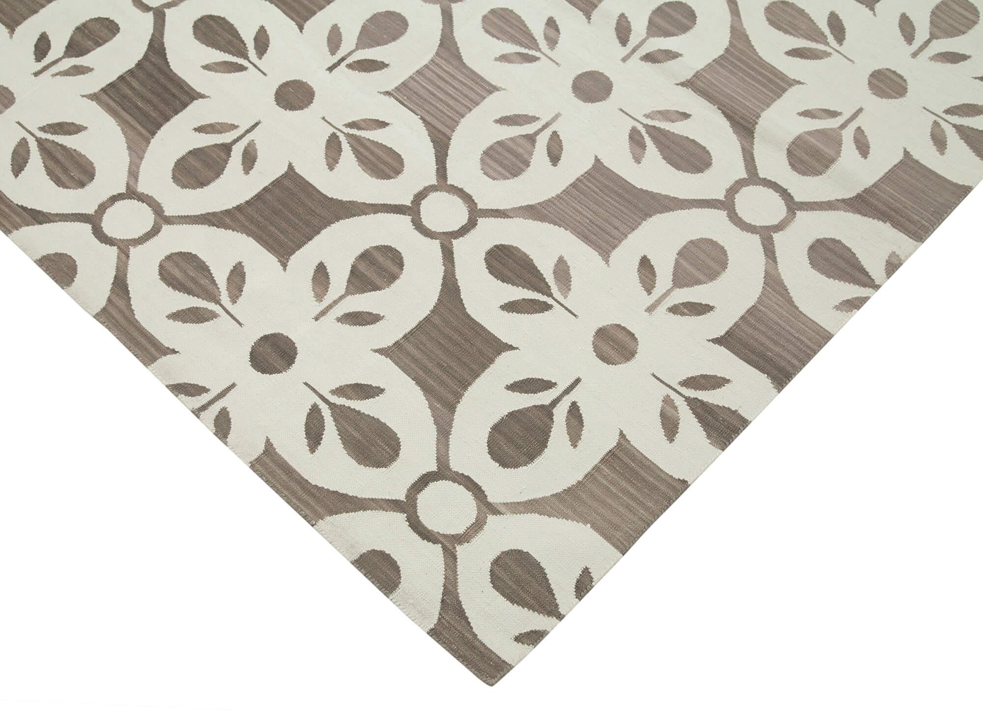 6 x 9 Grey Dhurrie Rug - 2805