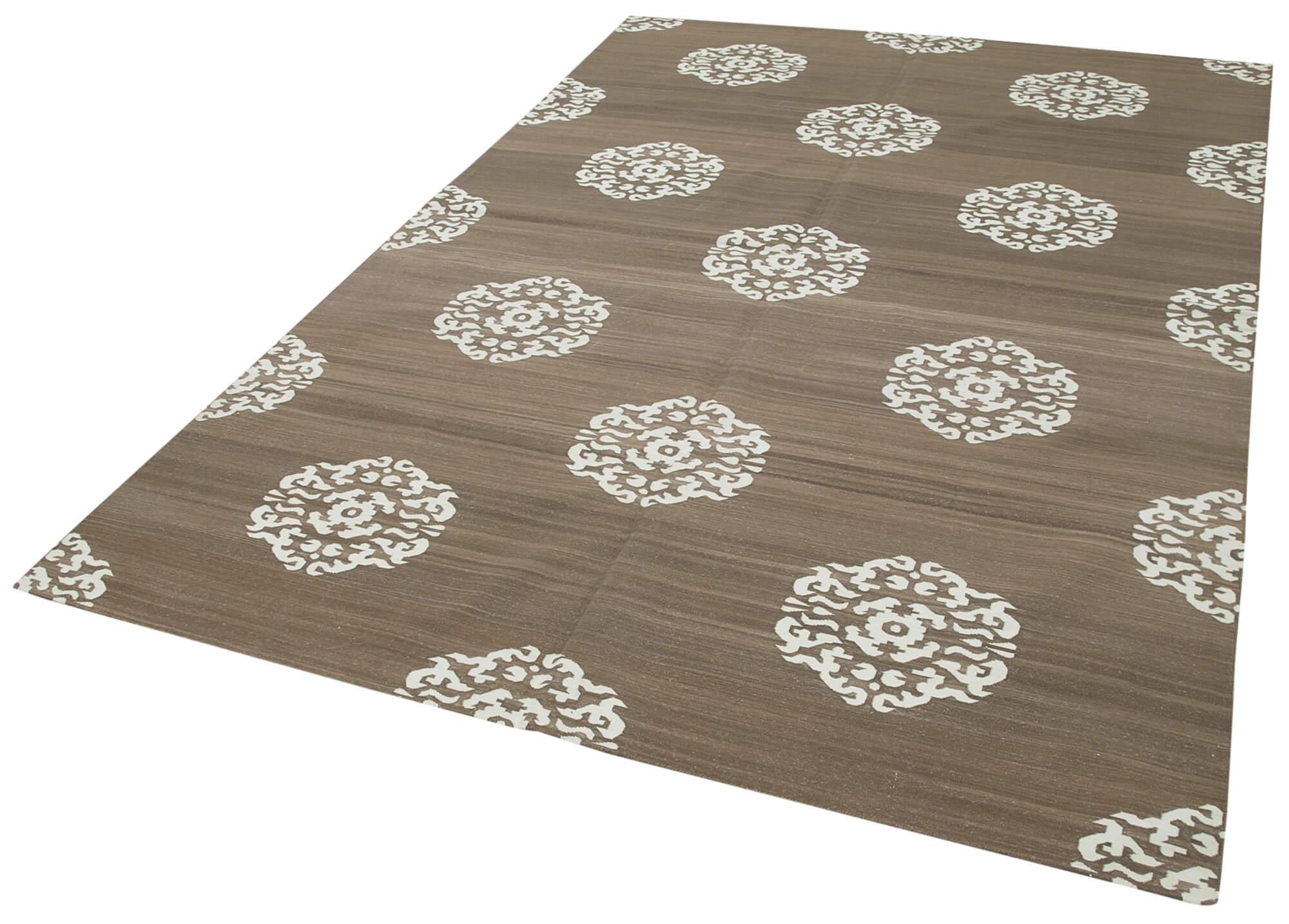 6 x 9 Brown Dhurrie Rug - 2807