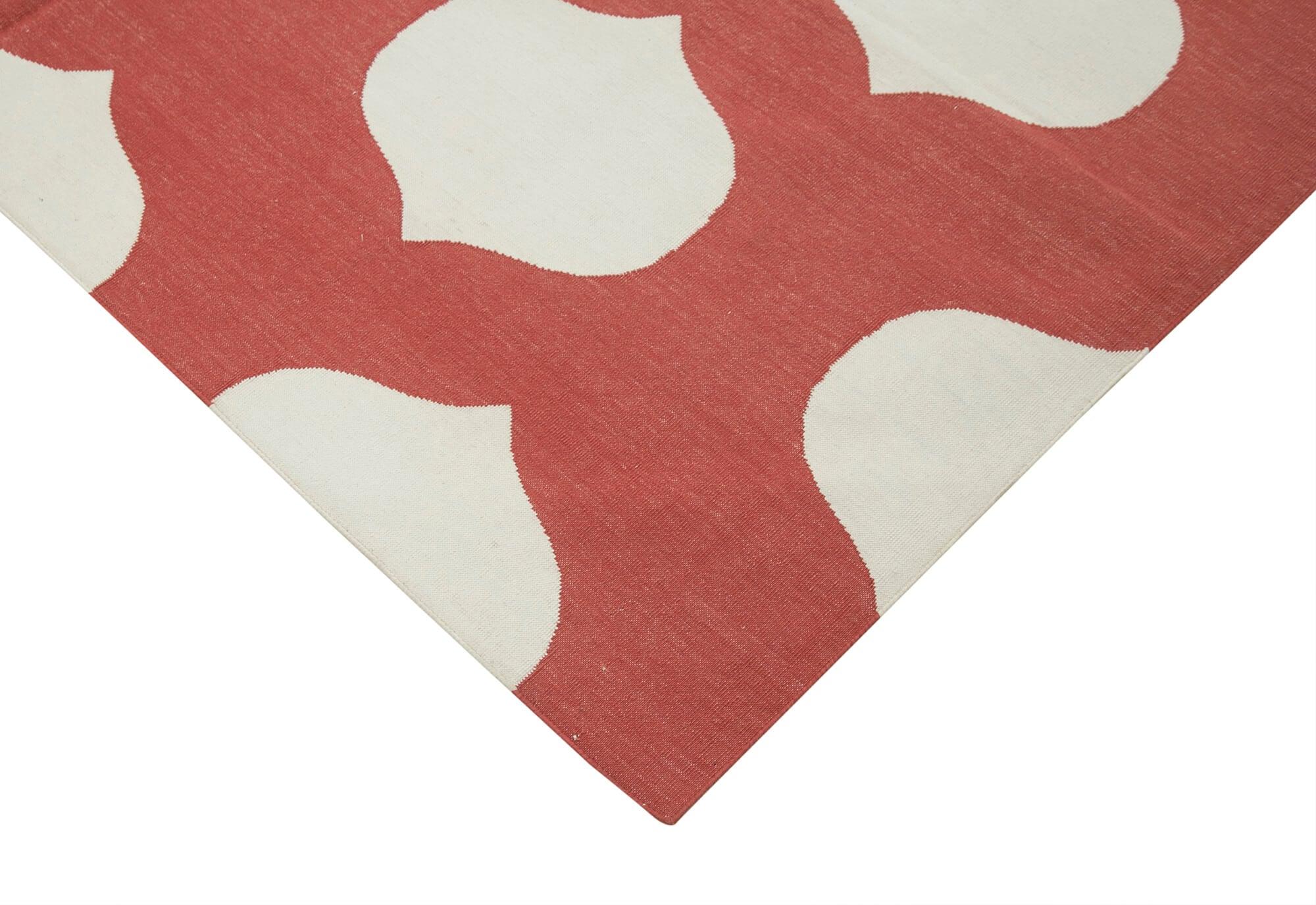 6 x 9 Red Dhurrie Rug - 2811