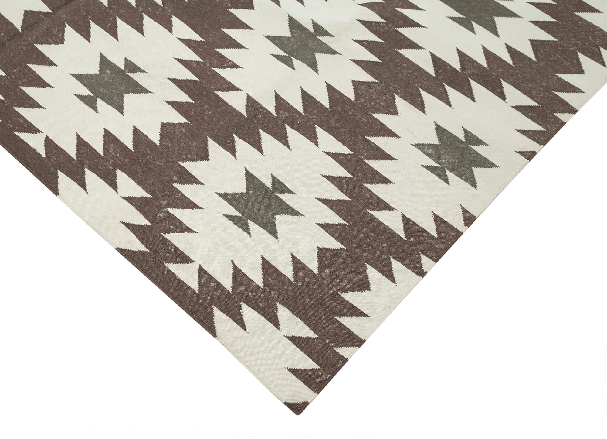 6 x 9 Brown Dhurrie Rug - 2813