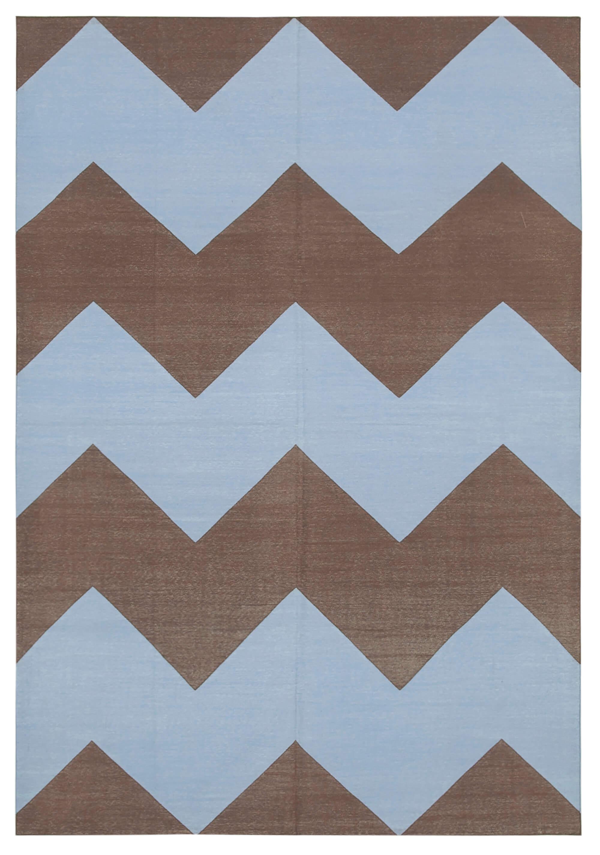 6 x 9 Blue Dhurrie Rug - 2816