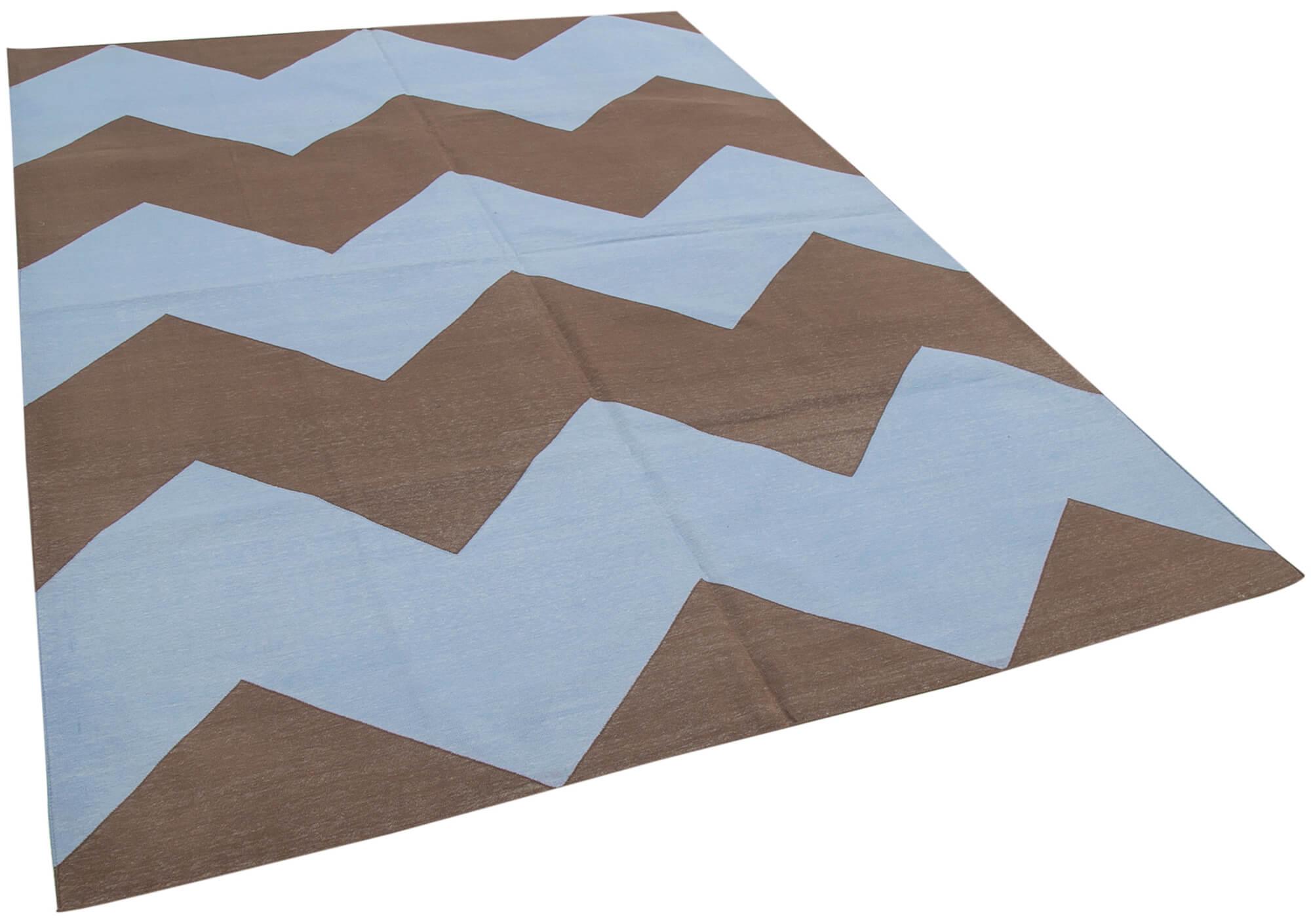 6 x 9 Blue Dhurrie Rug - 2816