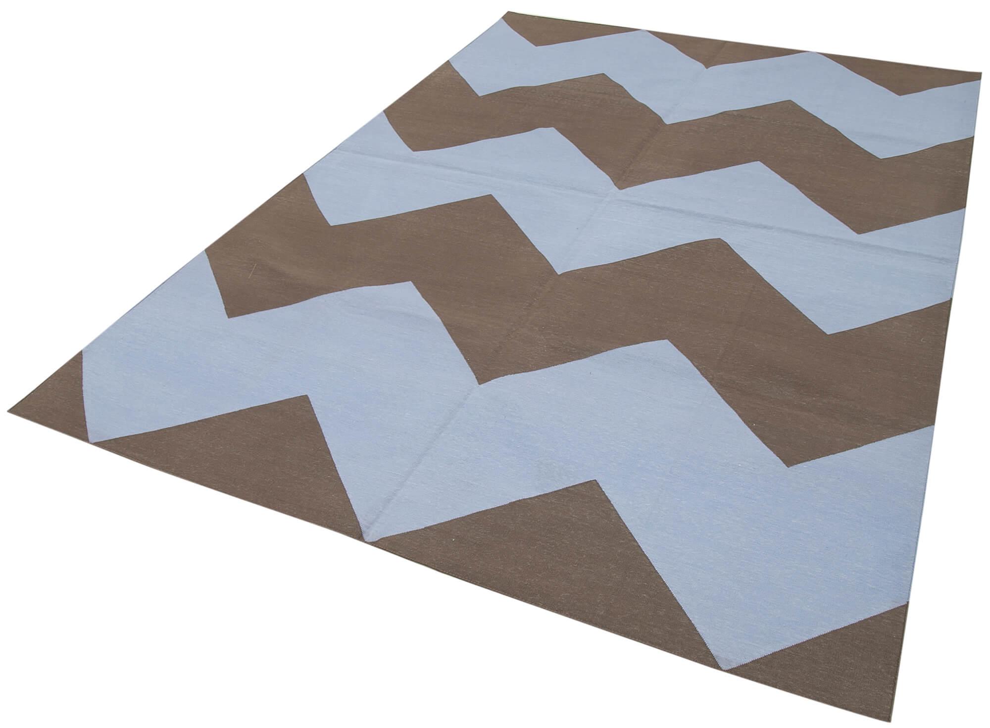 6 x 9 Blue Dhurrie Rug - 2816