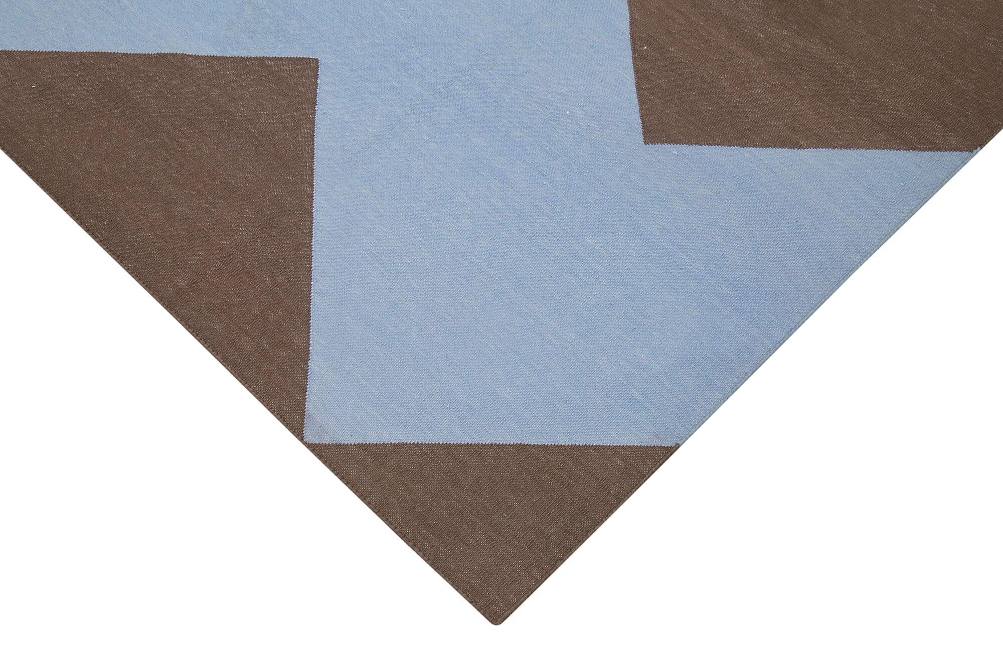 6 x 9 Blue Dhurrie Rug - 2816