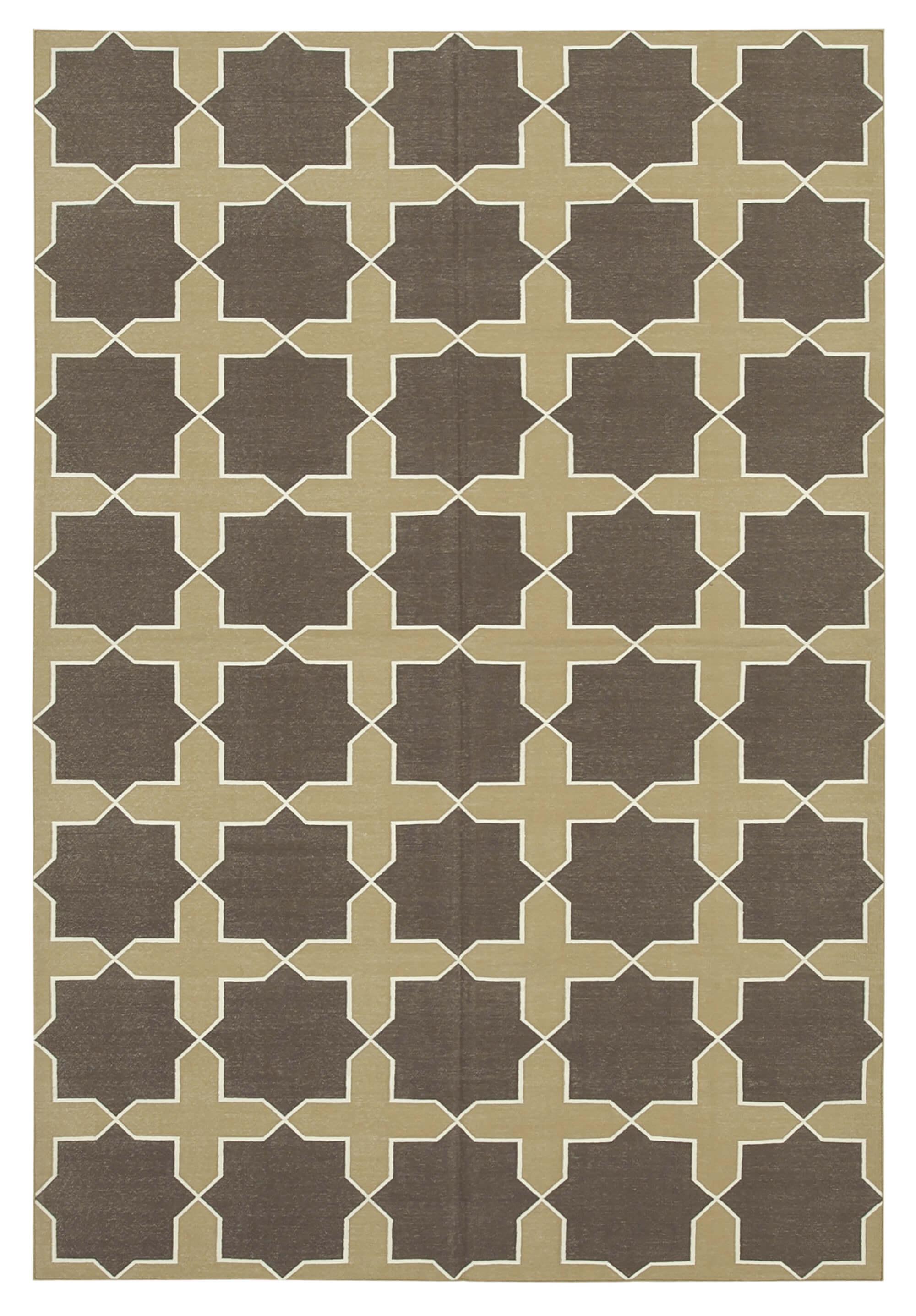 6 x 9 Brown Dhurrie Rug - 2818