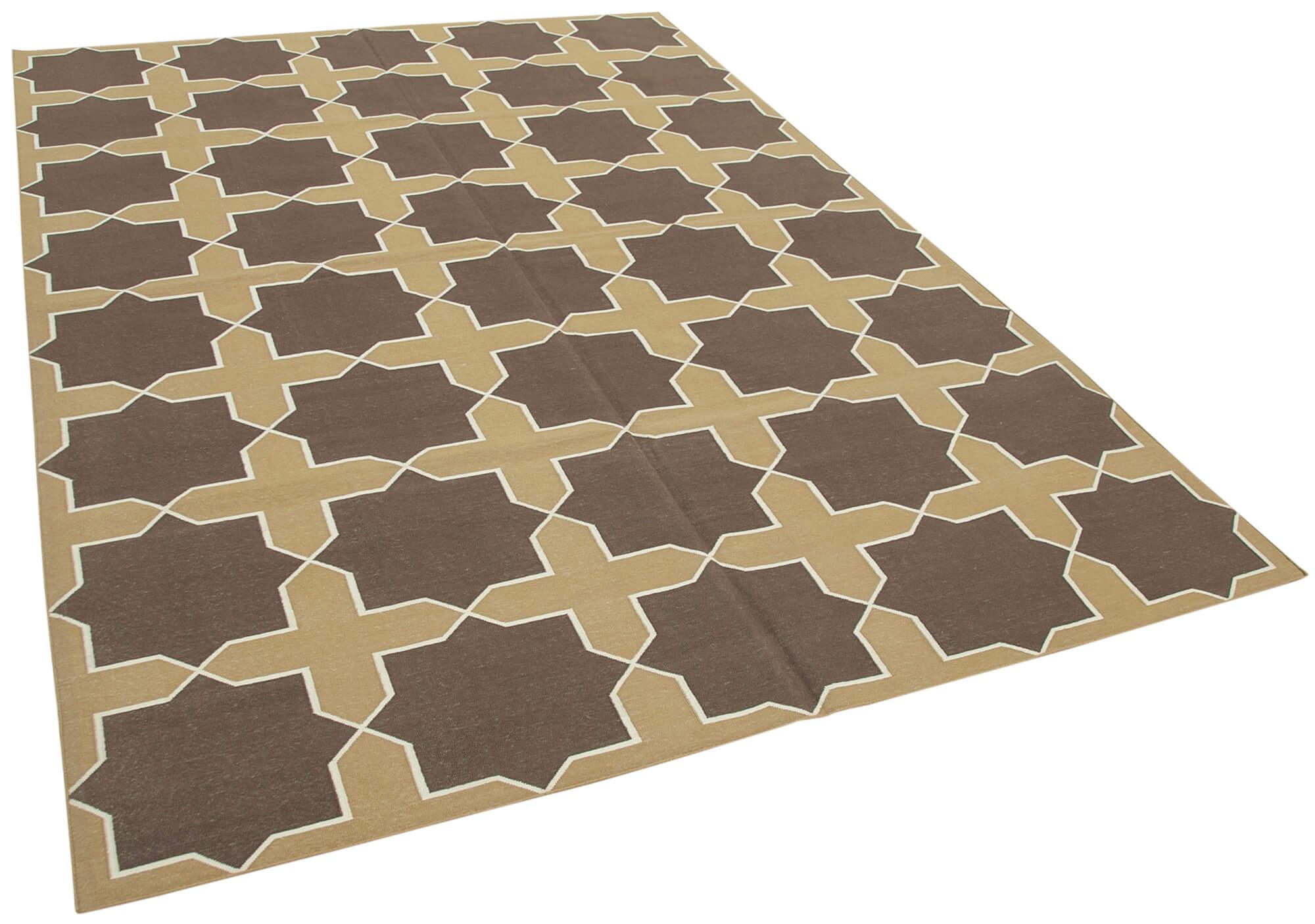 6 x 9 Brown Dhurrie Rug - 2818