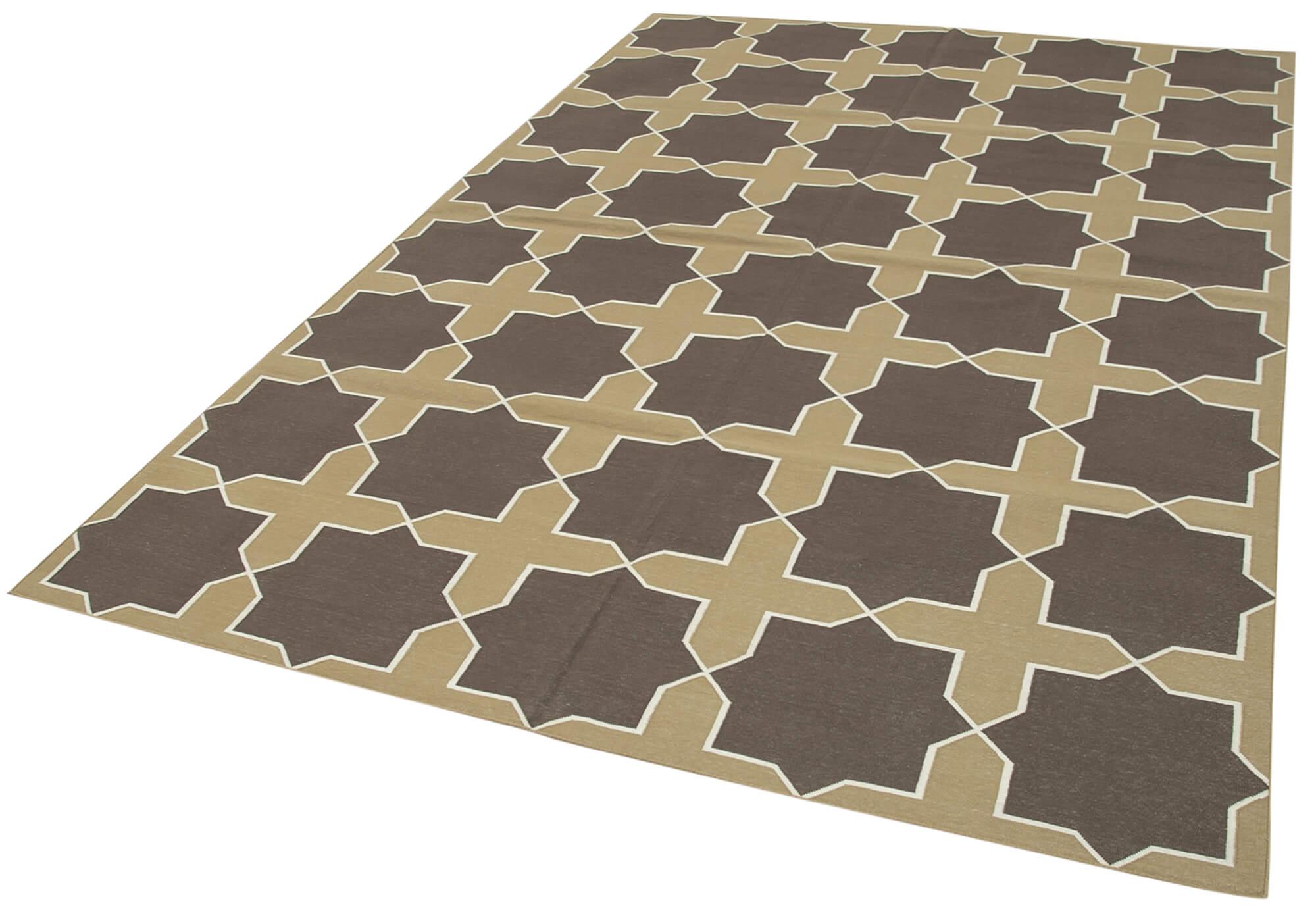 6 x 9 Brown Dhurrie Rug - 2818