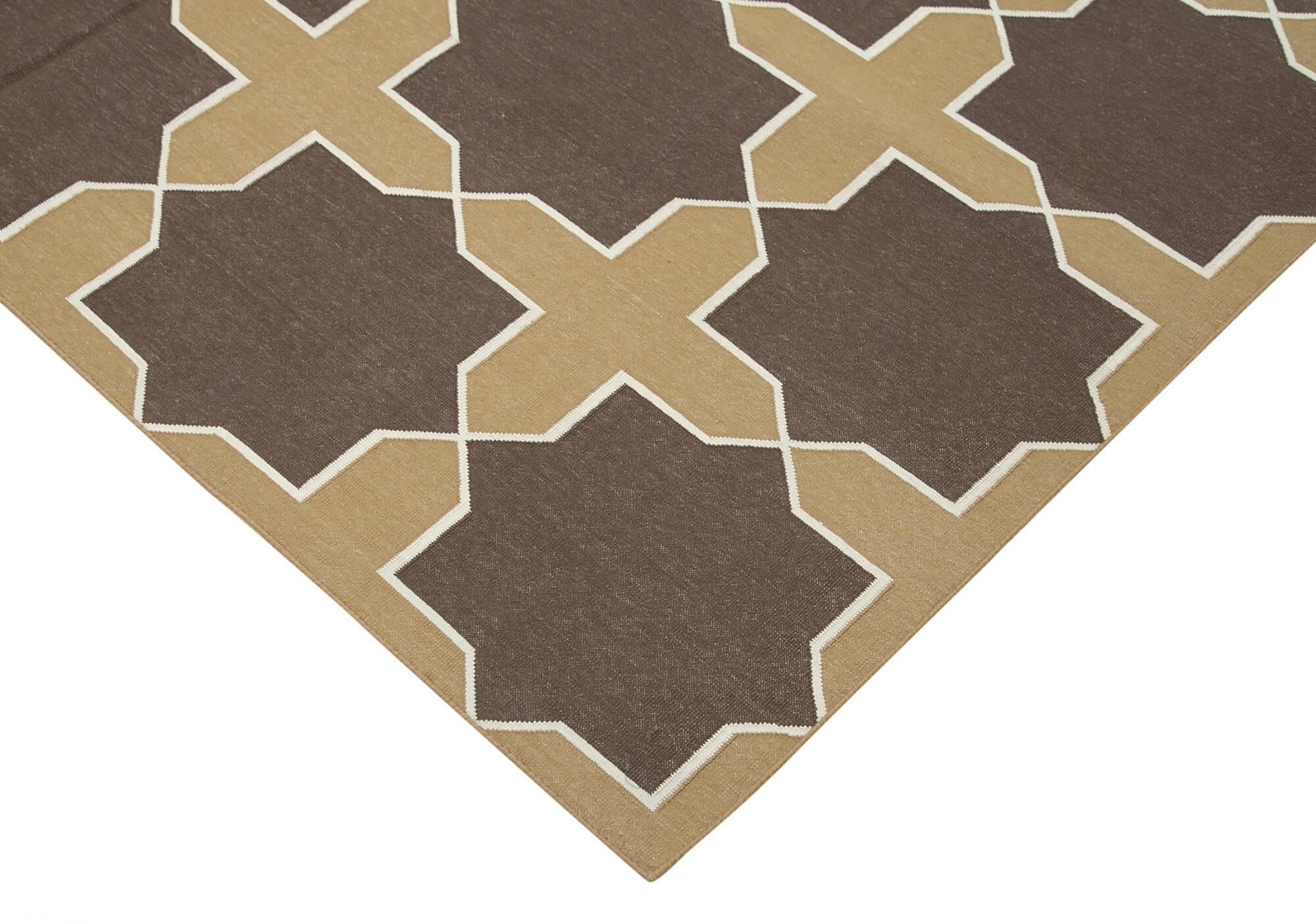 6 x 9 Brown Dhurrie Rug - 2818