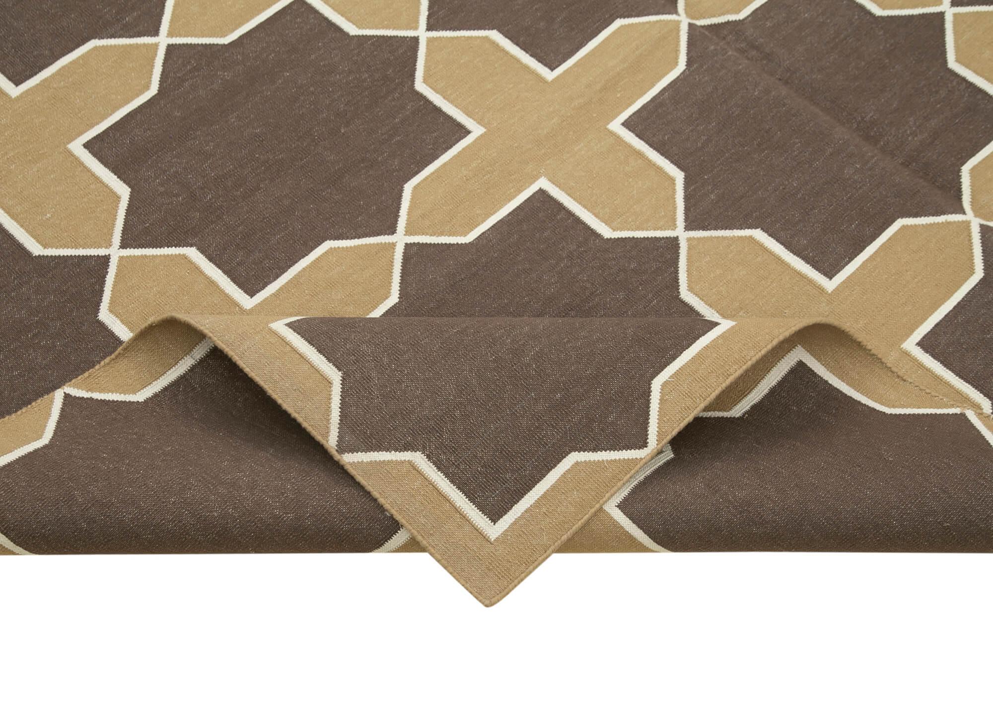 6 x 9 Brown Dhurrie Rug - 2818