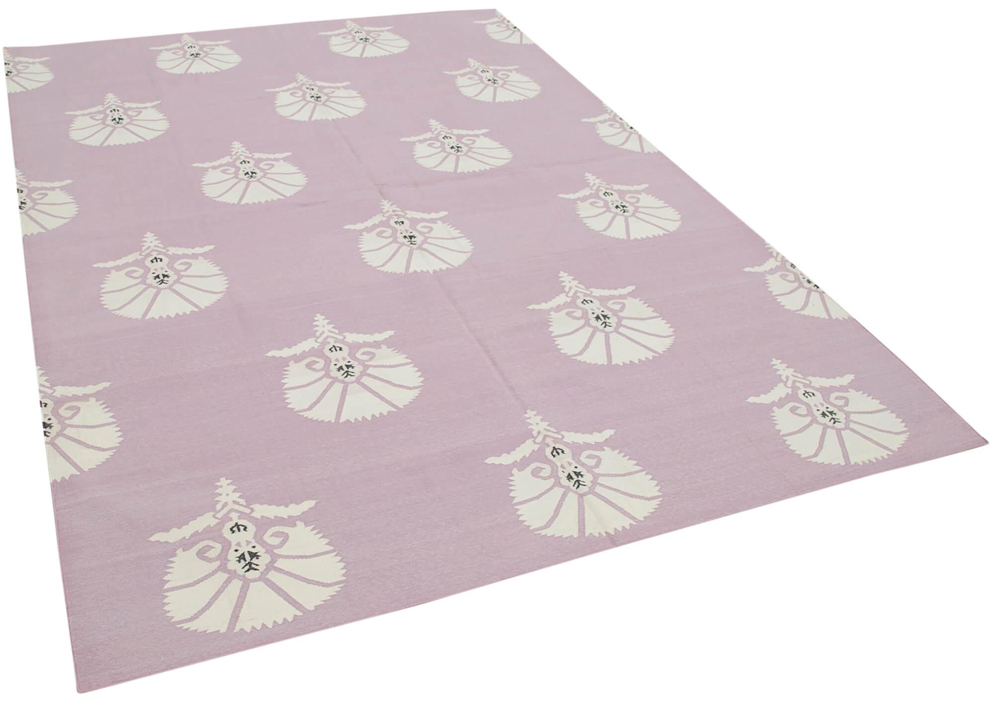 6 x 9 Purple Dhurrie Rug - 2823