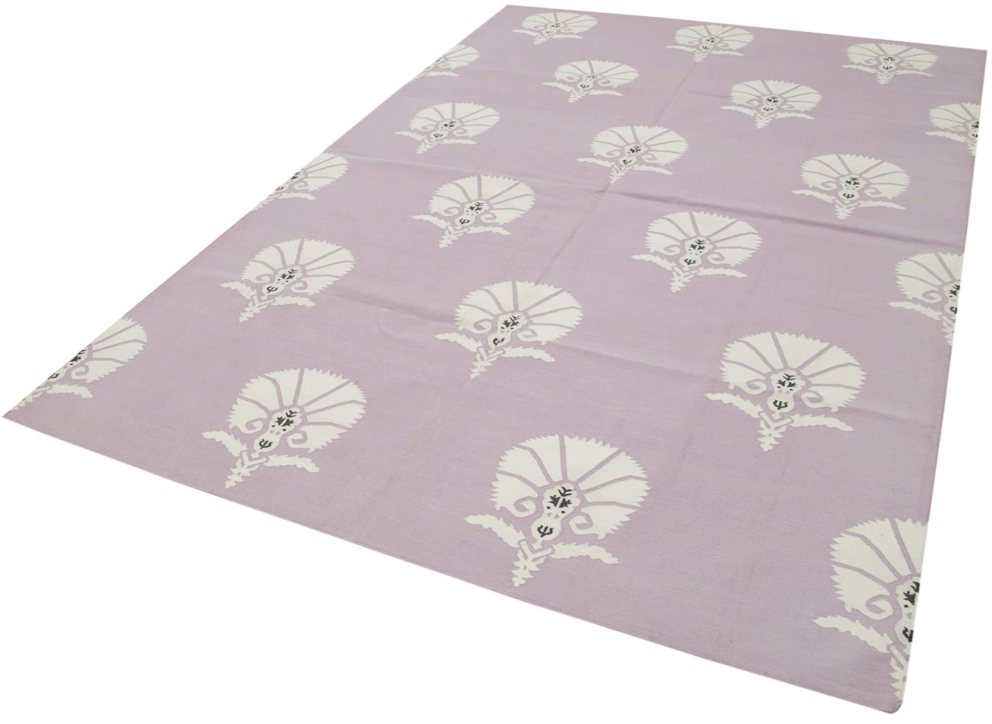 6 x 9 Purple Dhurrie Rug - 2823