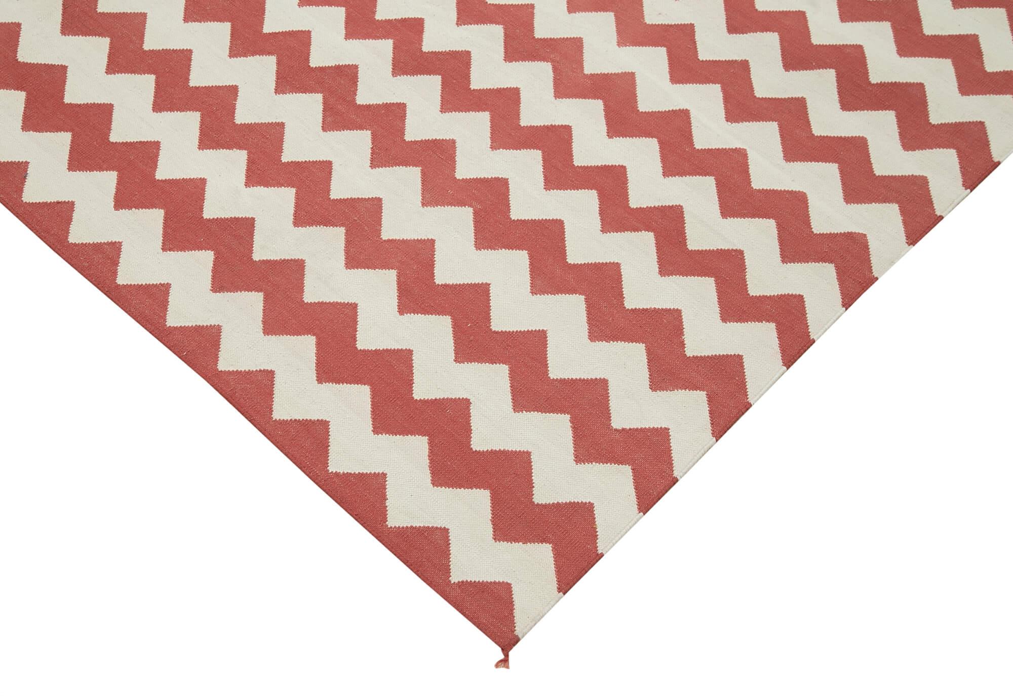 6 x 9 Red Dhurrie Rug - 2825