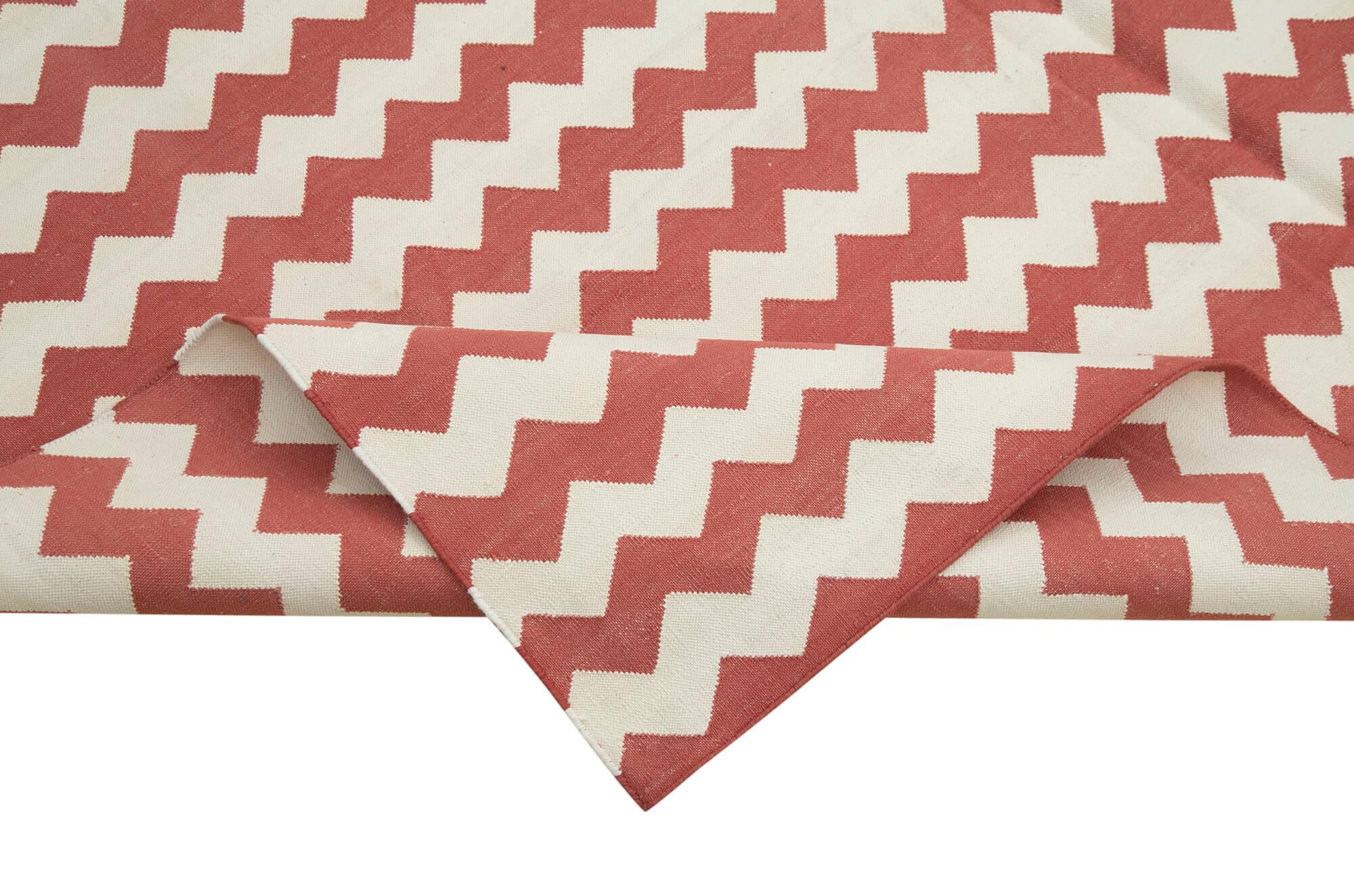 6 x 9 Red Dhurrie Rug - 2825