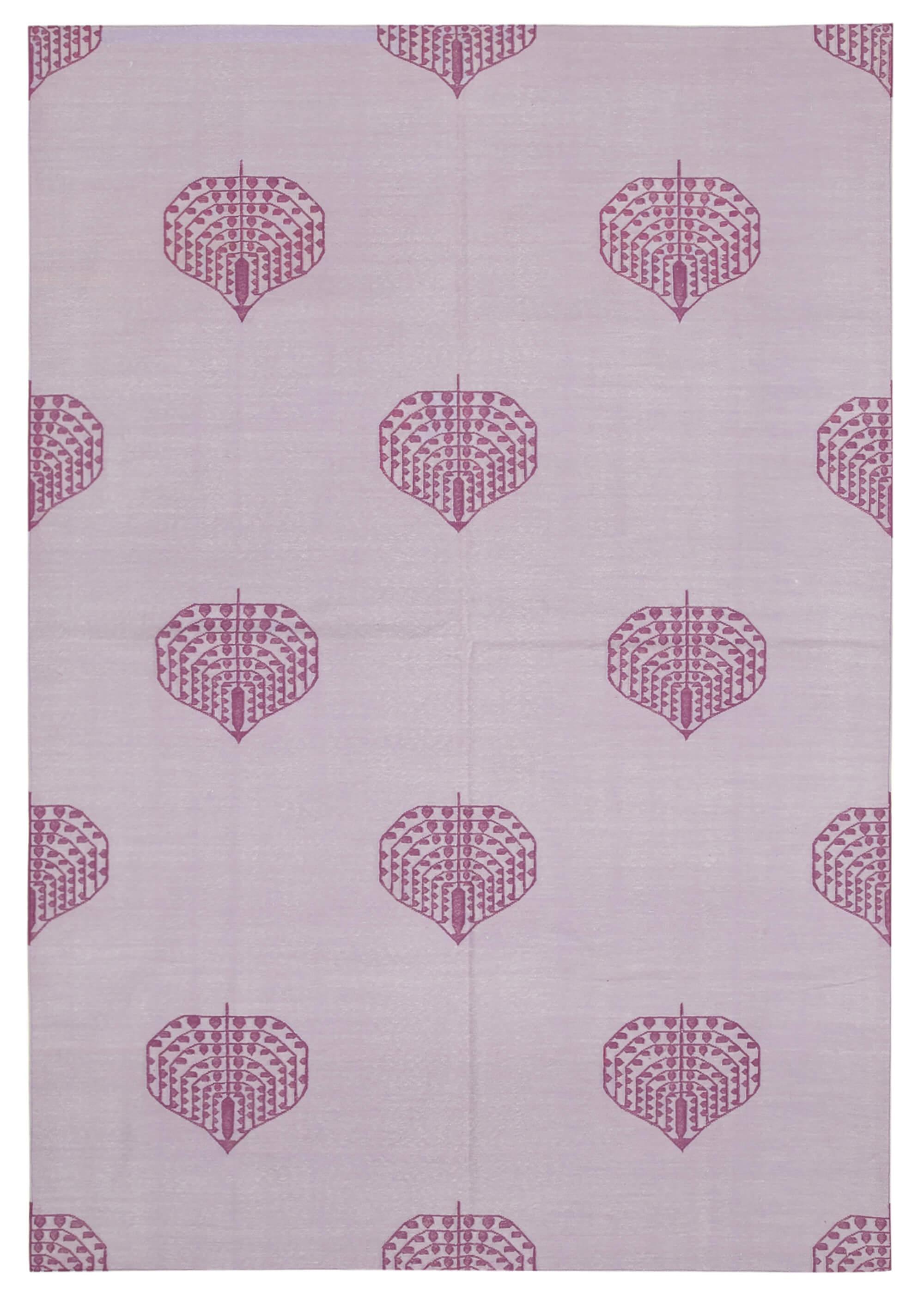 6 x 9 Purple Dhurrie Rug - 2828