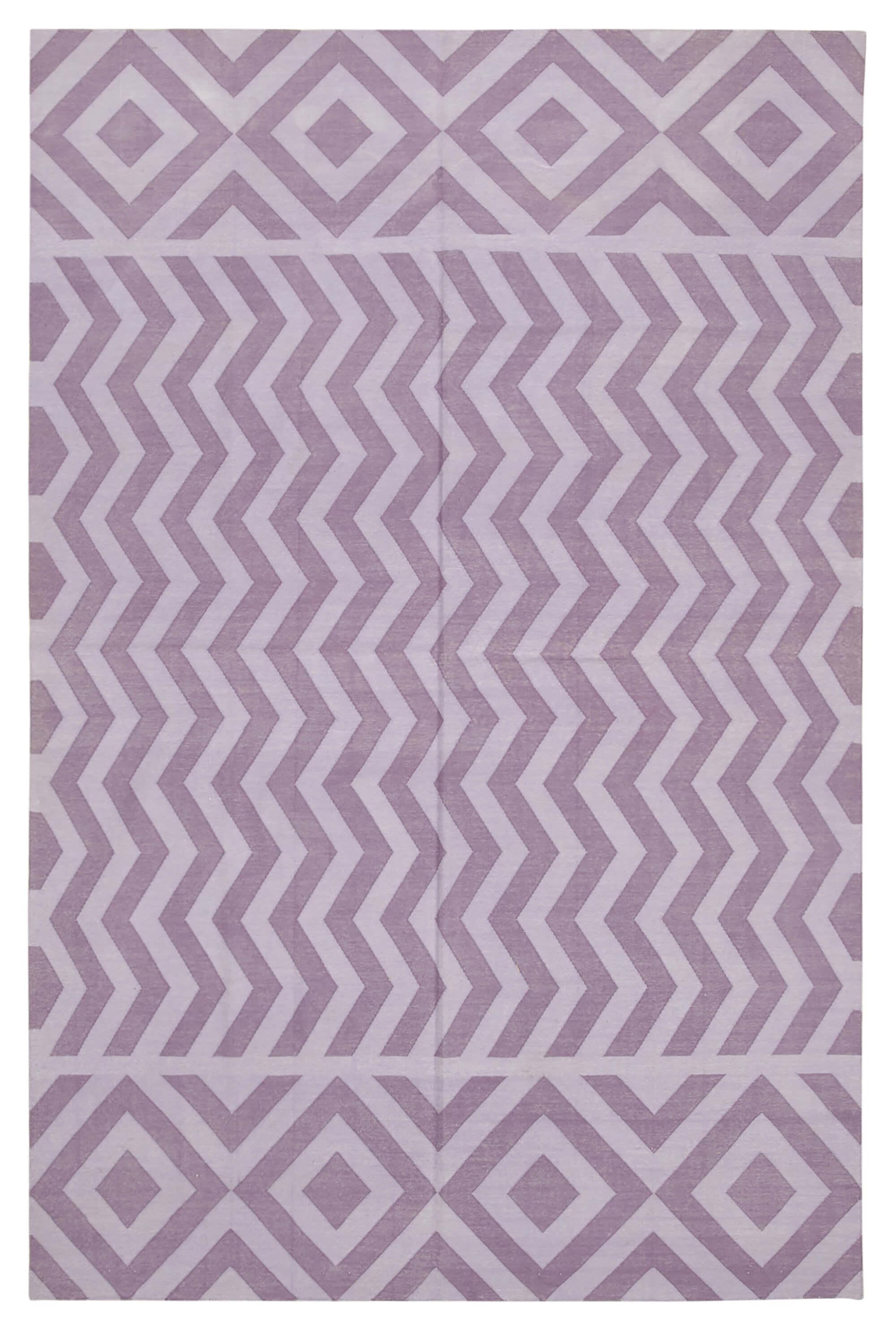 6 x 9 Purple Dhurrie Rug - 2833