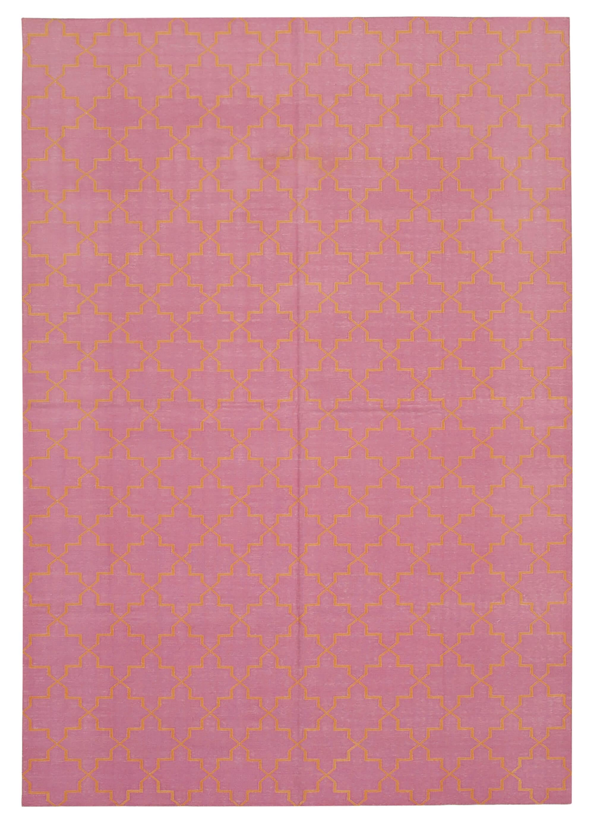 6 x 9 Pink Dhurrie Rug - 2835