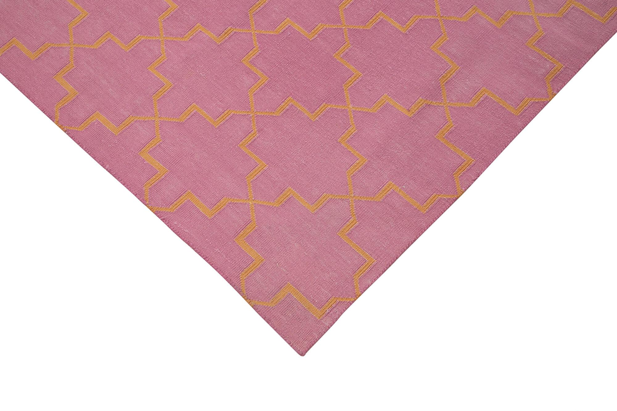 6 x 9 Pink Dhurrie Rug - 2835