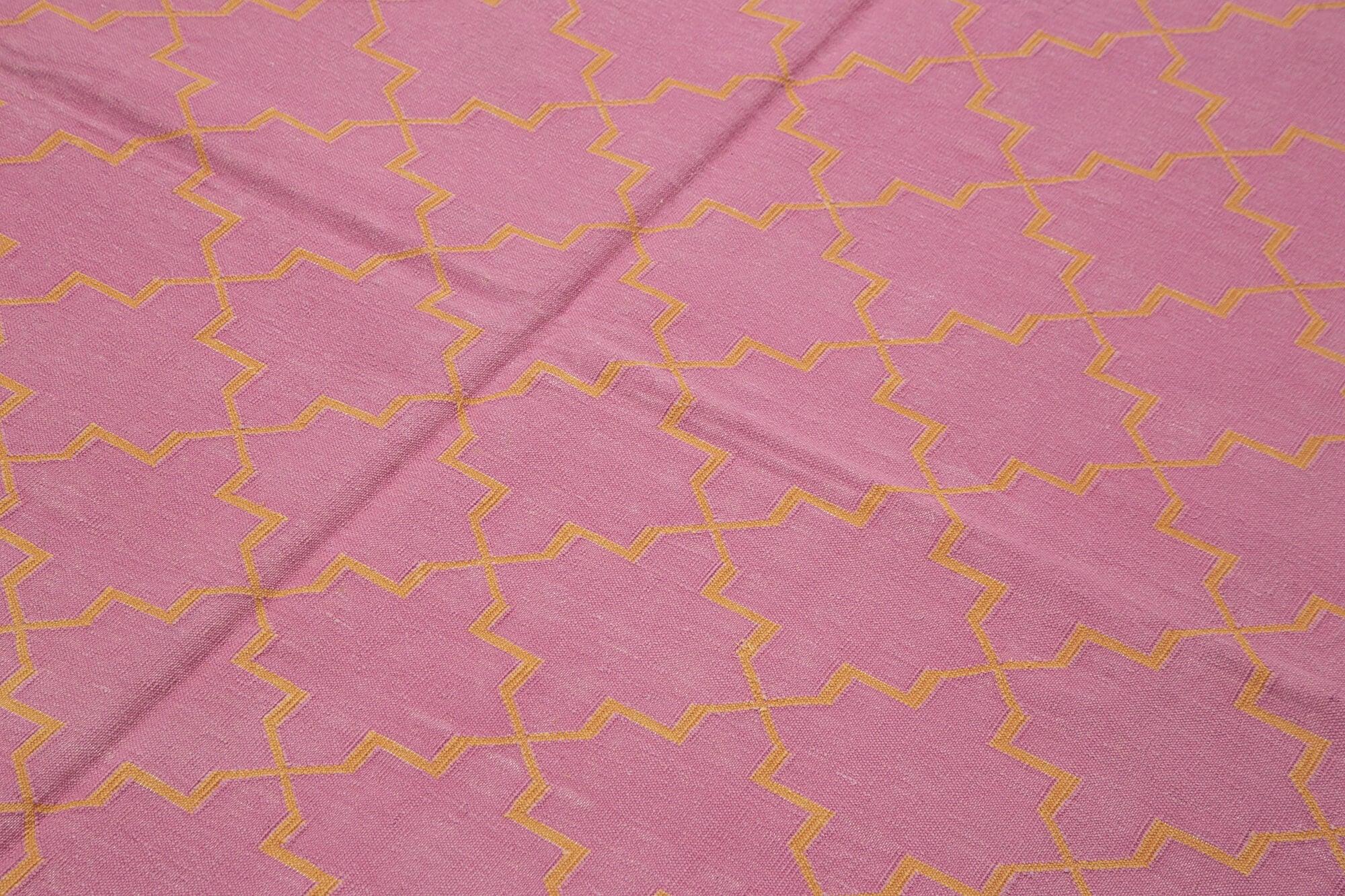 6 x 9 Pink Dhurrie Rug - 2835