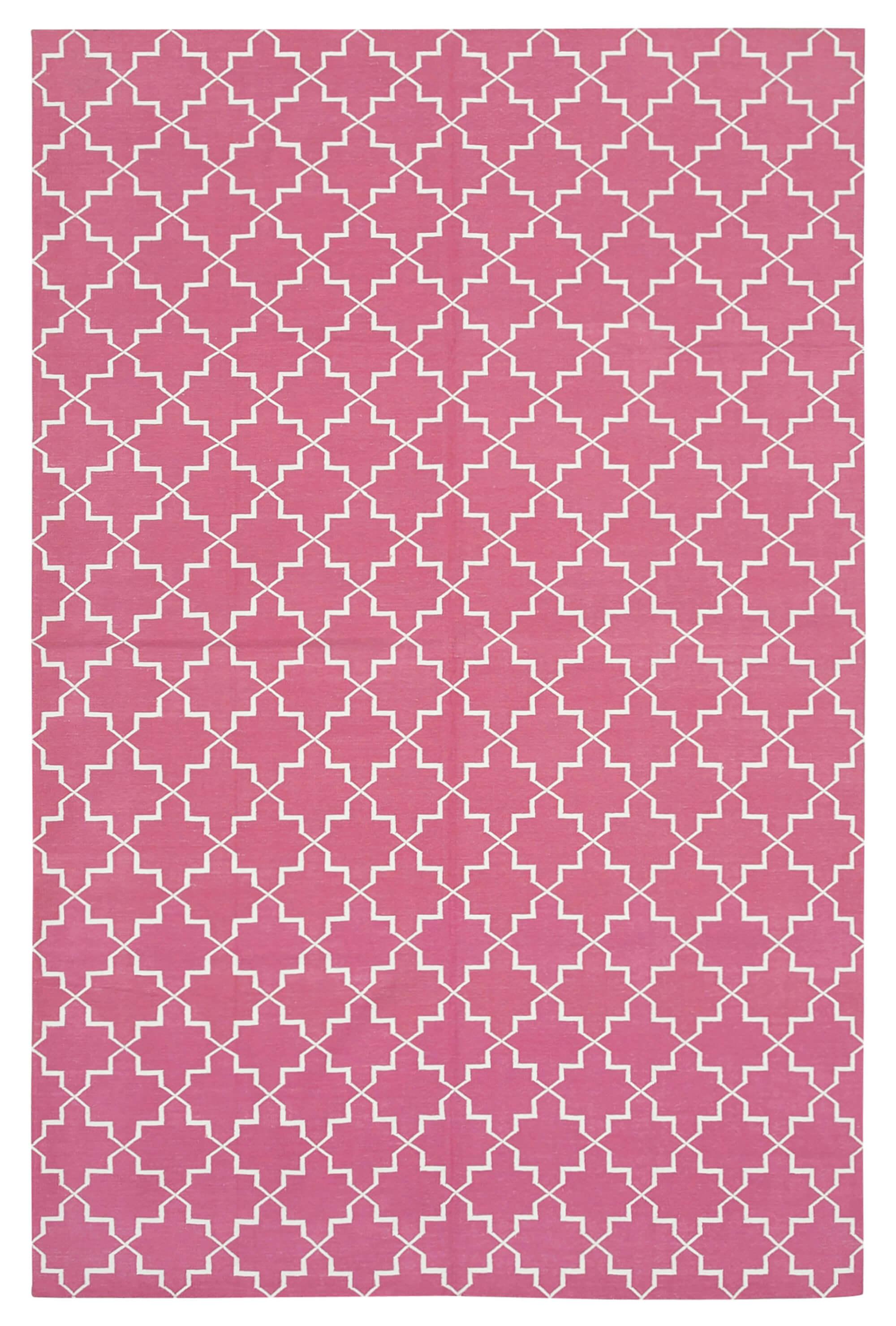 6 x 9 Pink Dhurrie Rug - 2838