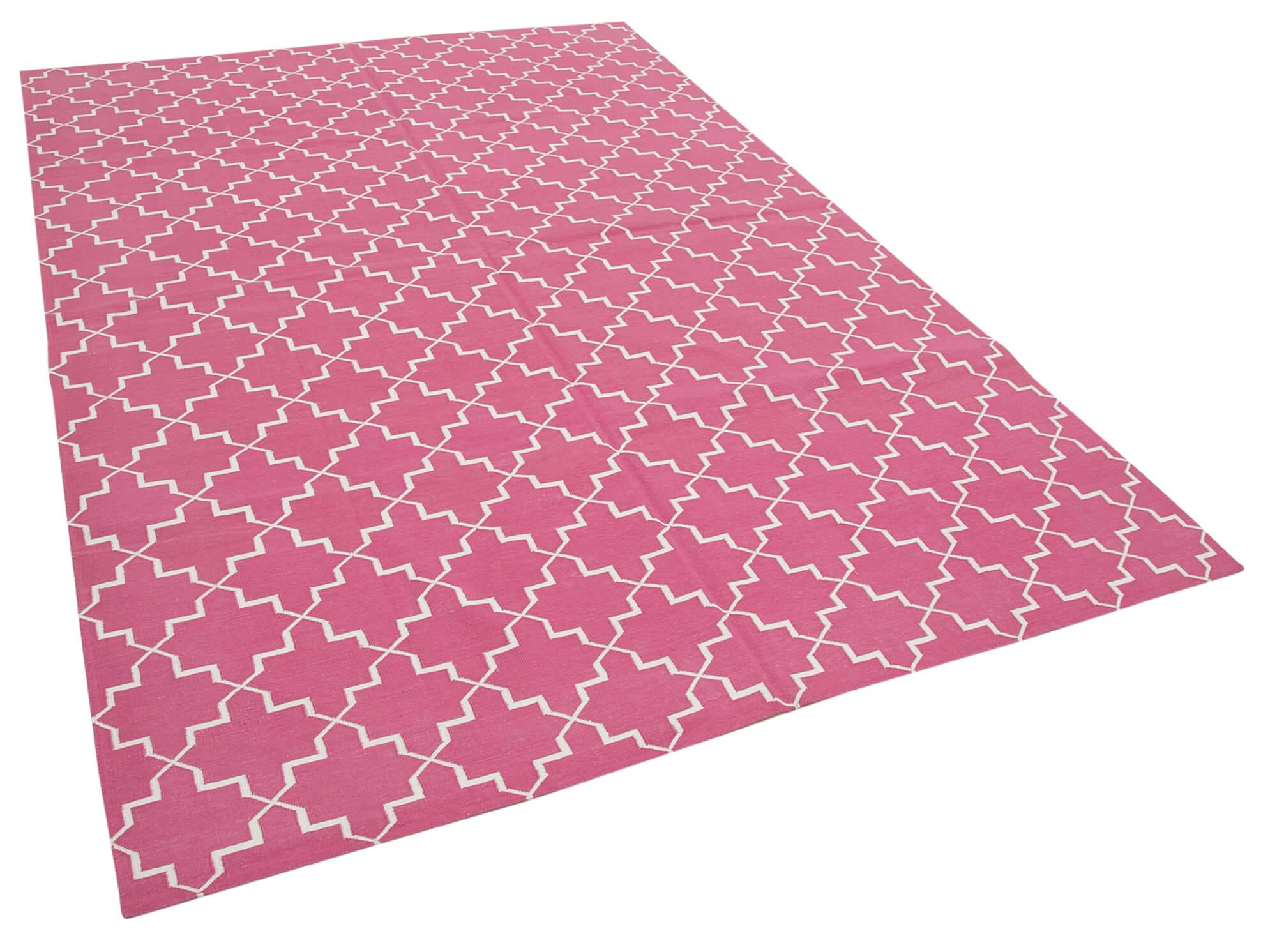 6 x 9 Pink Dhurrie Rug - 2838