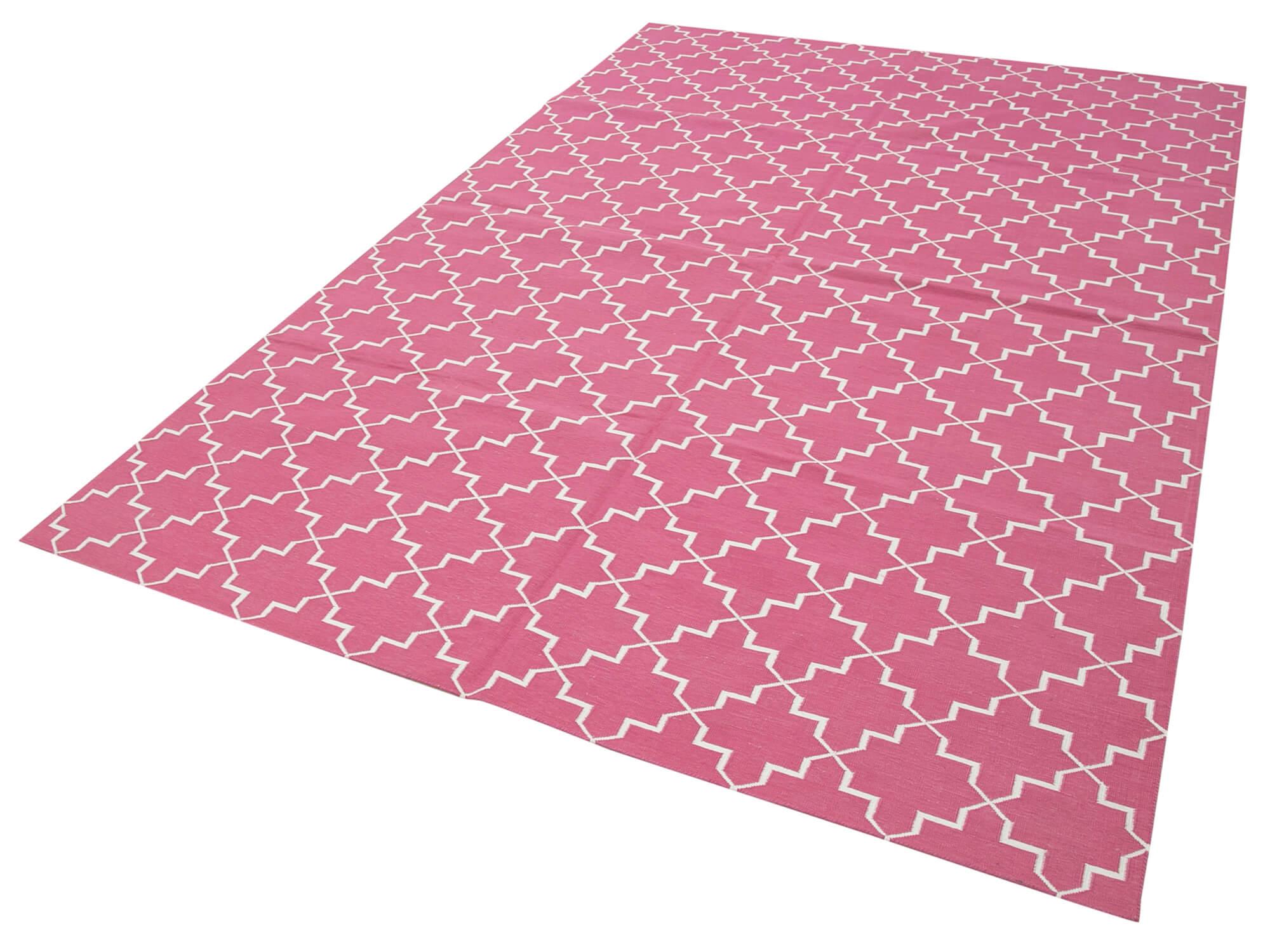 6 x 9 Pink Dhurrie Rug - 2838