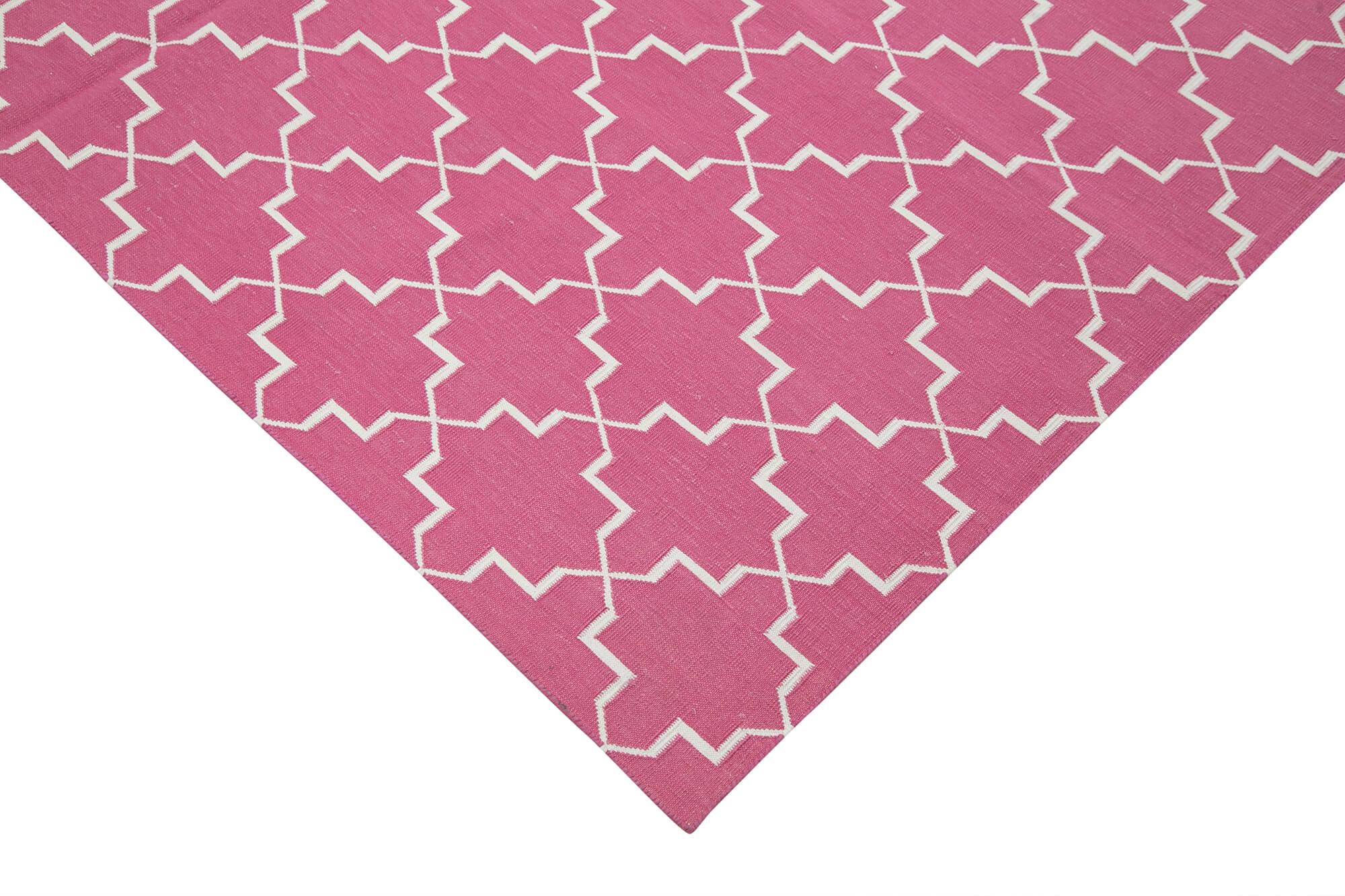 6 x 9 Pink Dhurrie Rug - 2838