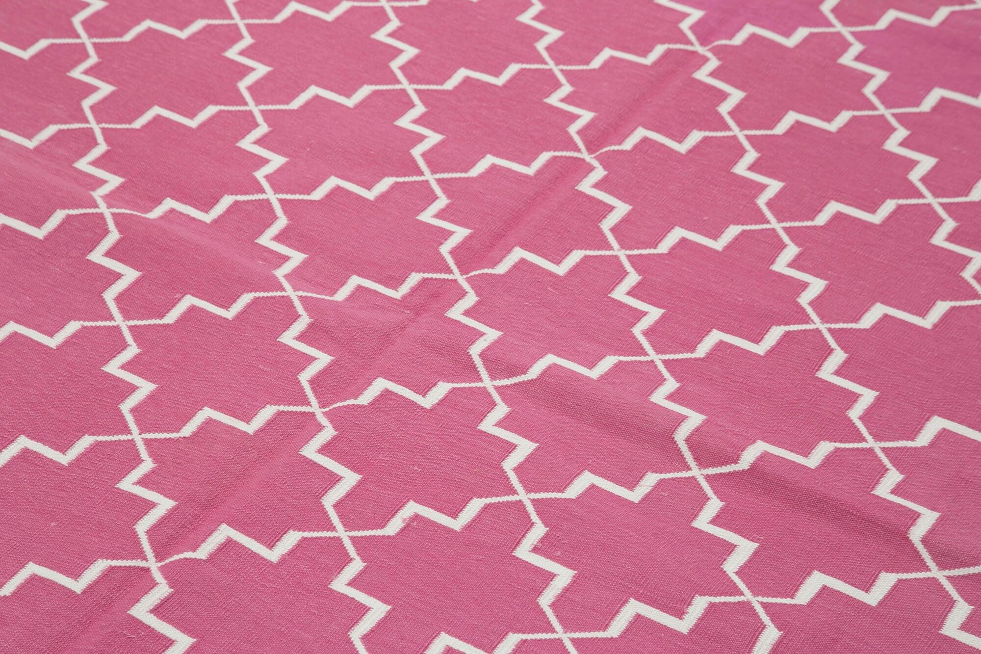 6 x 9 Pink Dhurrie Rug - 2838