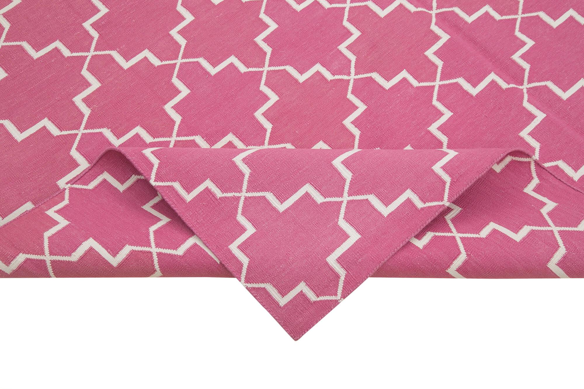 6 x 9 Pink Dhurrie Rug - 2838