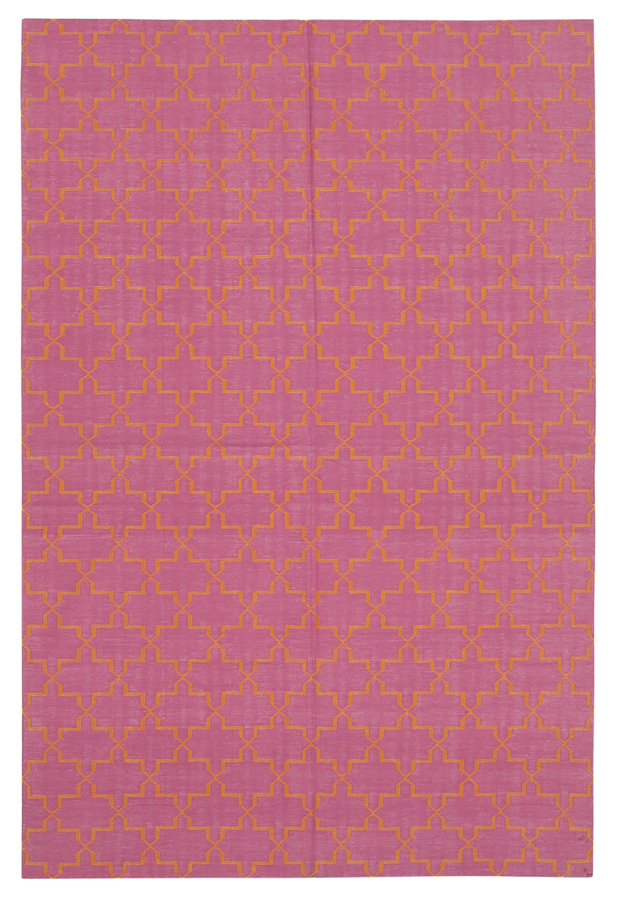 6 x 9 Pink Dhurrie Rug - 2841