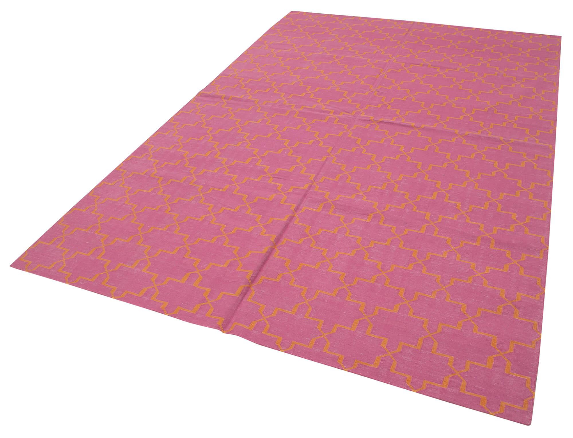 6 x 9 Pink Dhurrie Rug - 2841