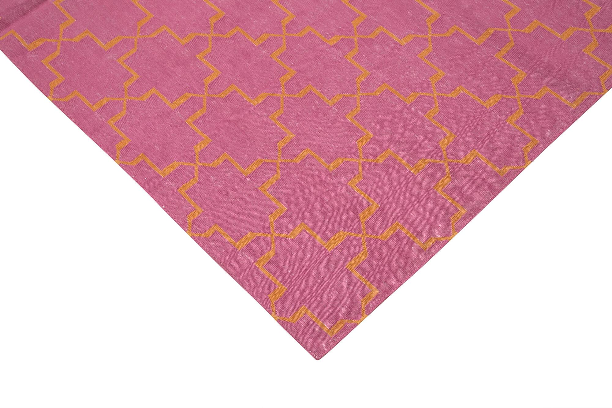 6 x 9 Pink Dhurrie Rug - 2841